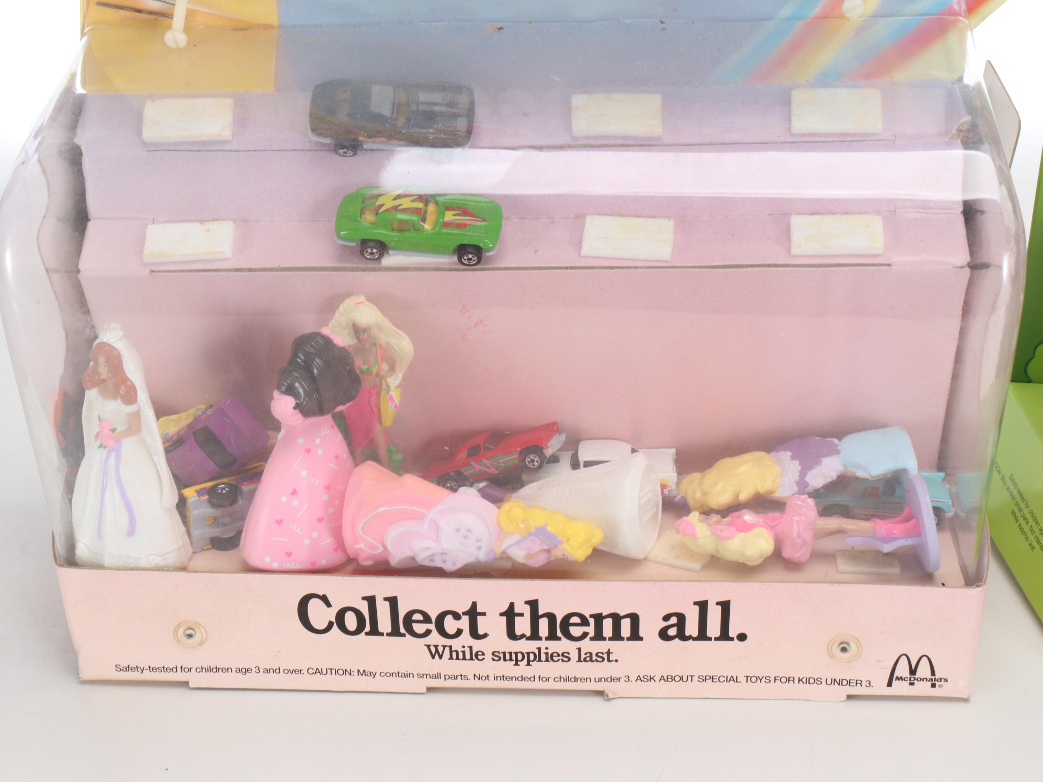 "Barbie or Hot Wheels" Happy Meal Sets with More Promotional Signs and Dolls