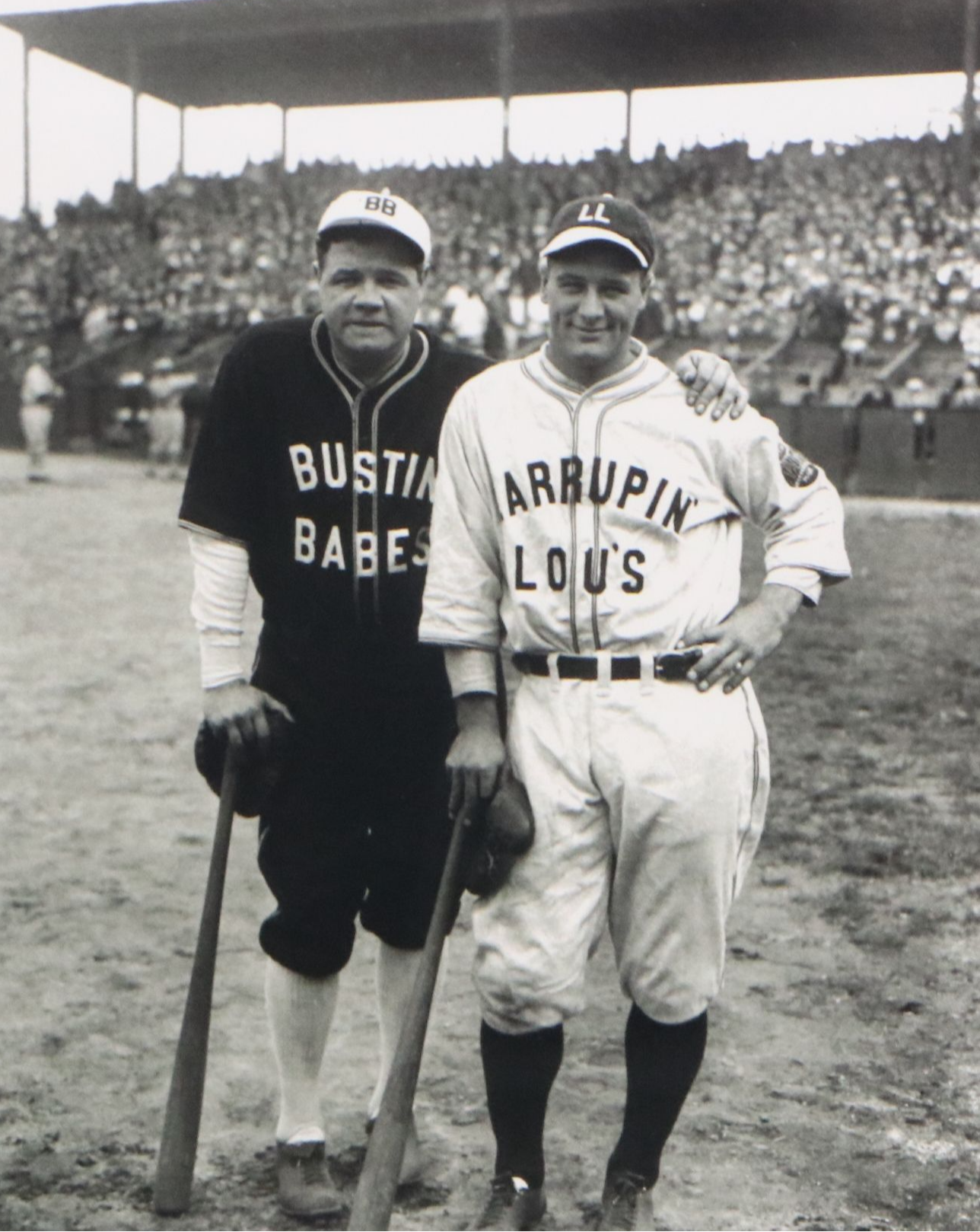 Reproduction Photograph of Babe Ruth and Lou Gehrig From Barnstorming Tour