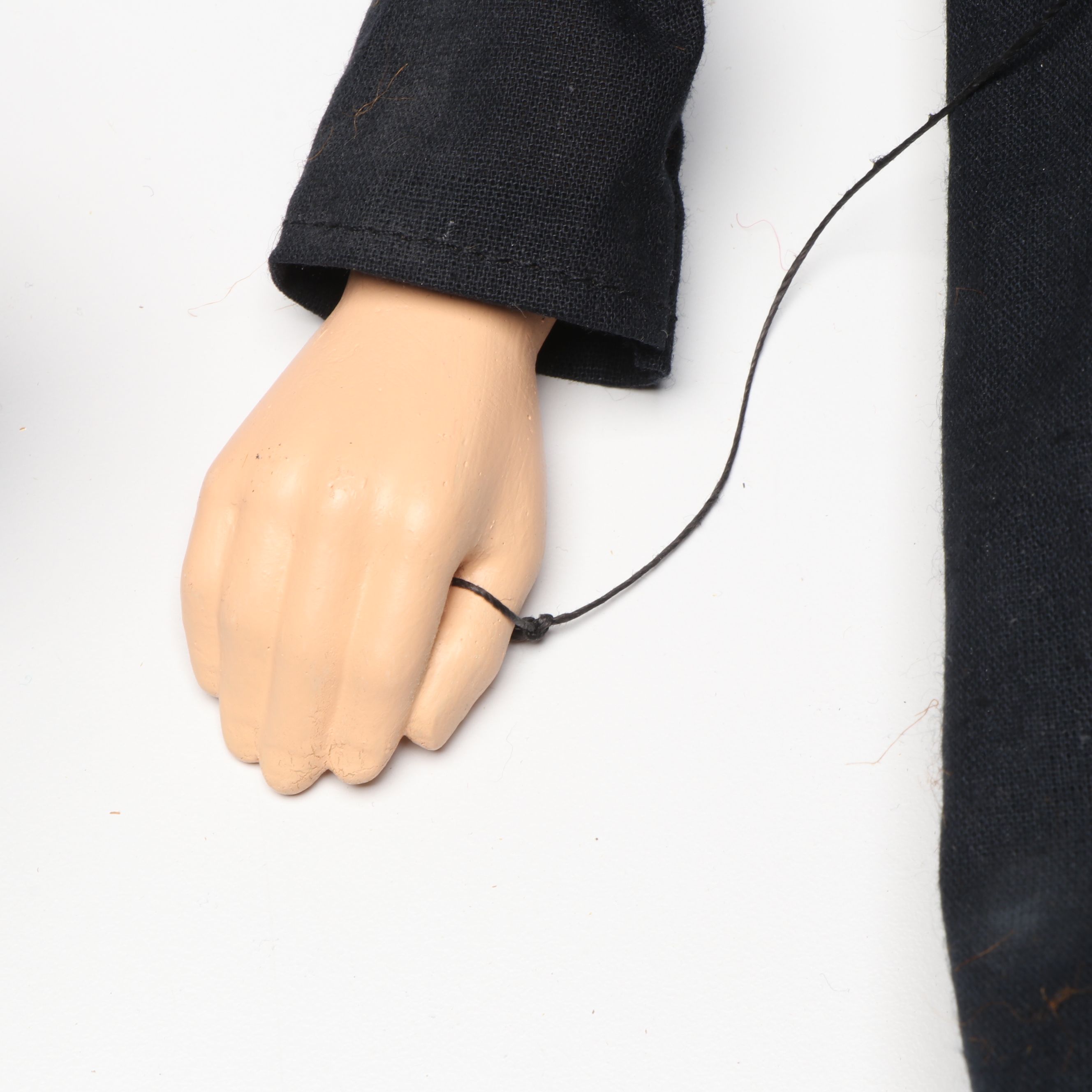 Handcrafted Ceramic Rabbi Marionette with Other Unicyclist Marionette