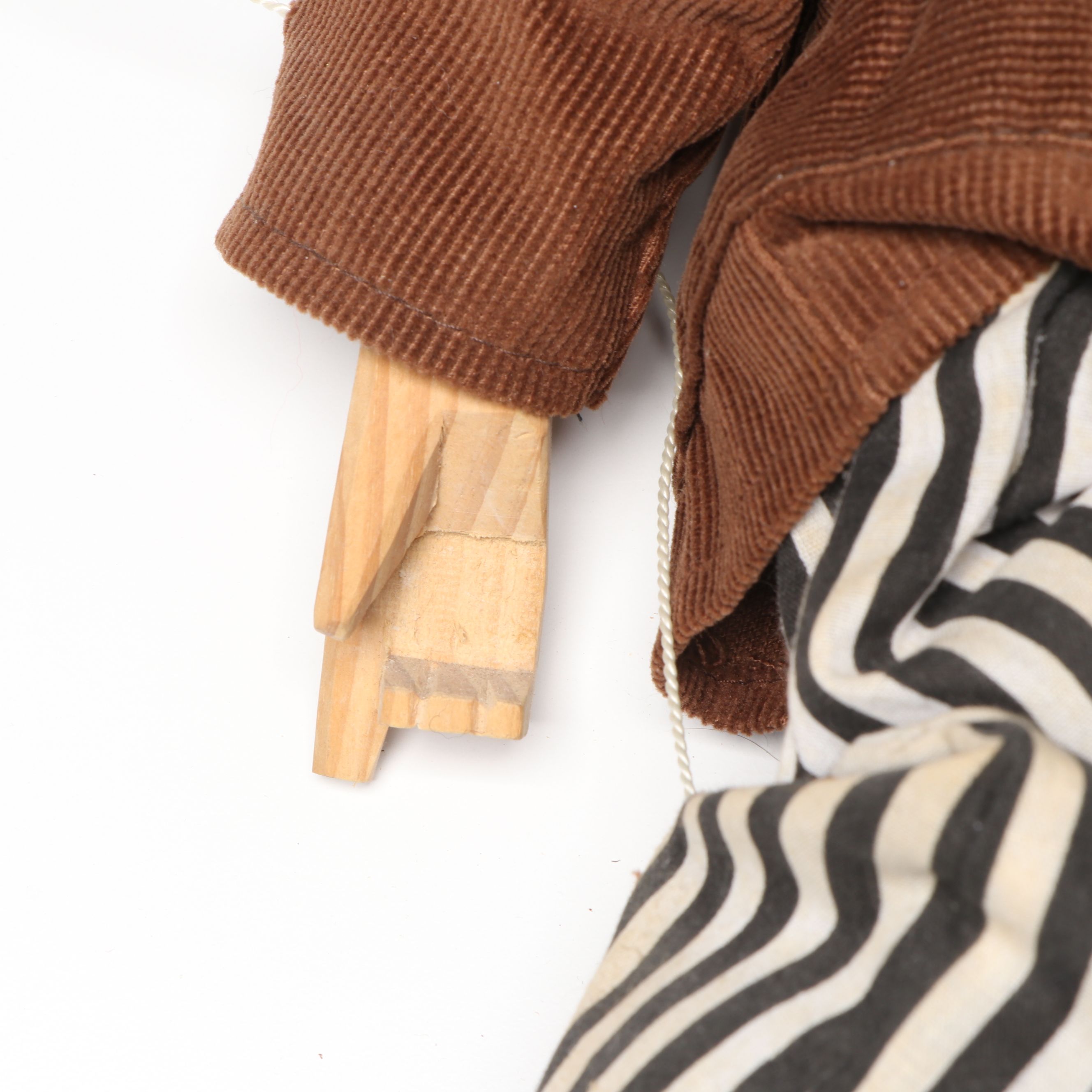 Handcrafted Ceramic Rabbi Marionette with Other Unicyclist Marionette