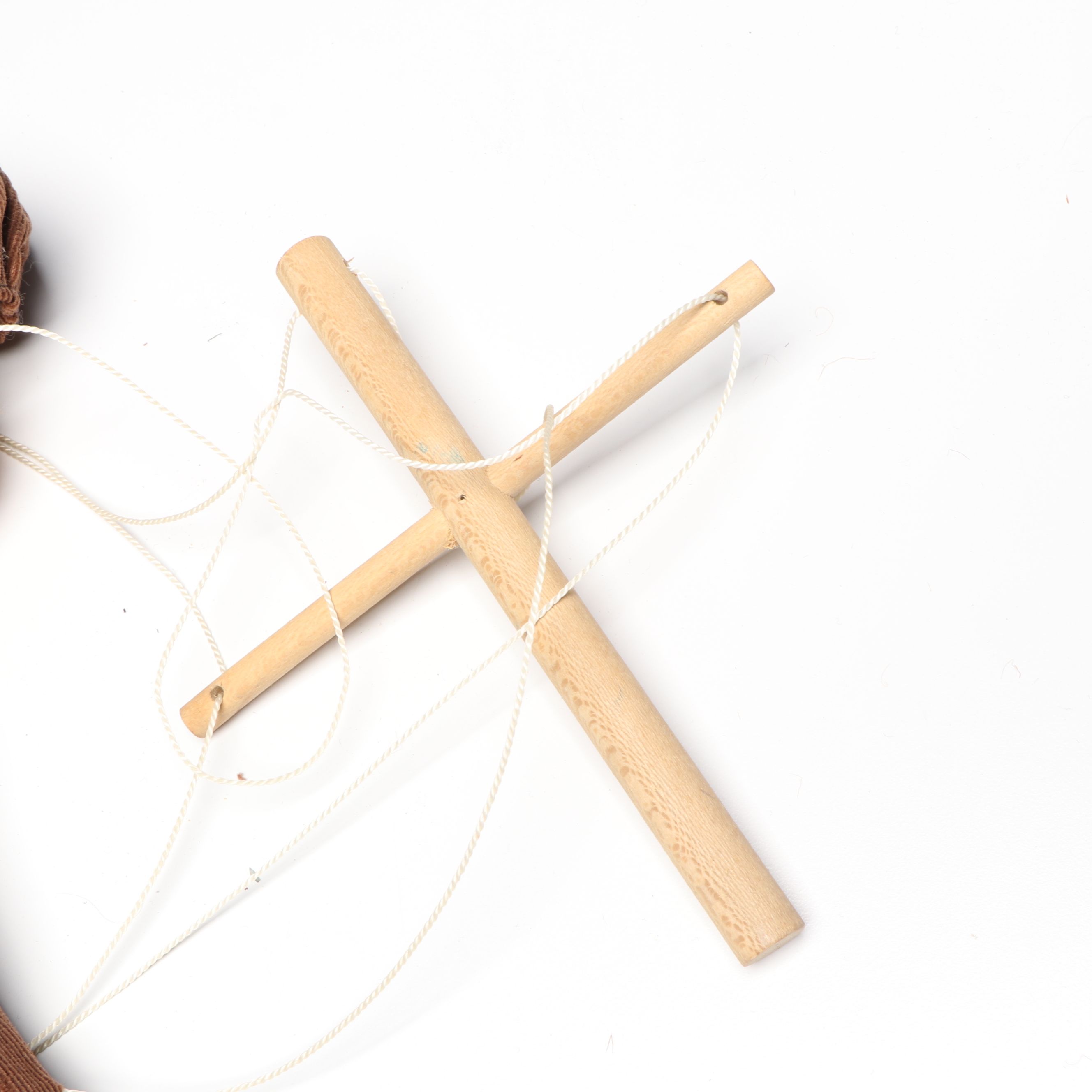 Handcrafted Ceramic Rabbi Marionette with Other Unicyclist Marionette