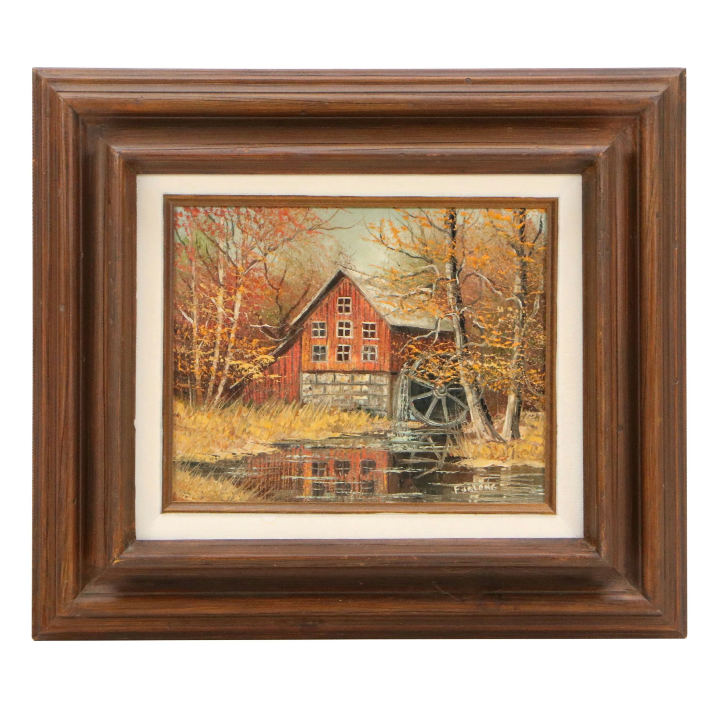 Hielene Furlong Oil Painting of Watermill, 1981