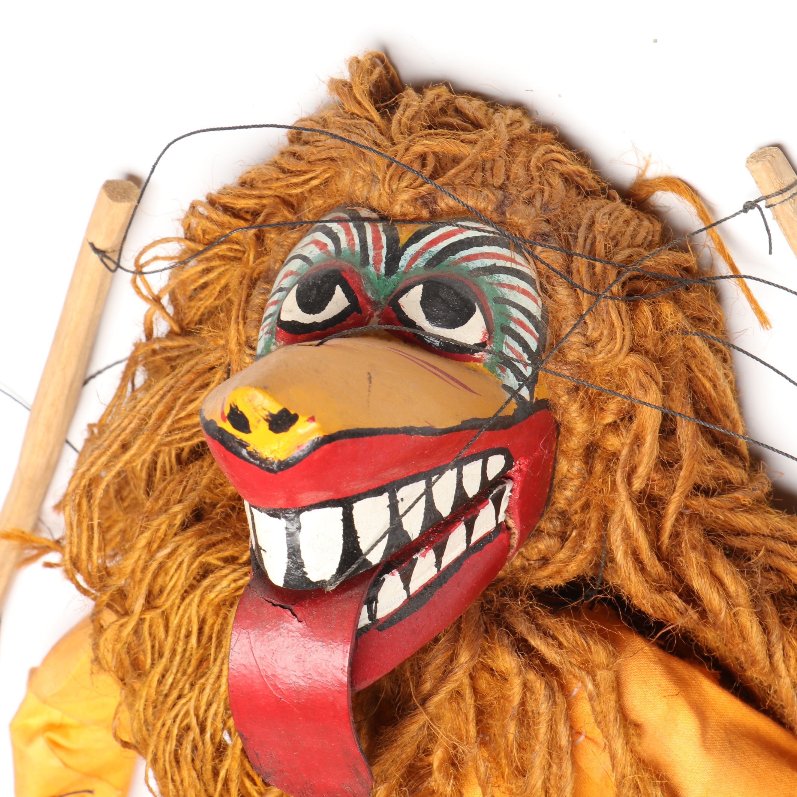 Hand-Carved Polychrome Wooden Alligator with Other Figural Marionette