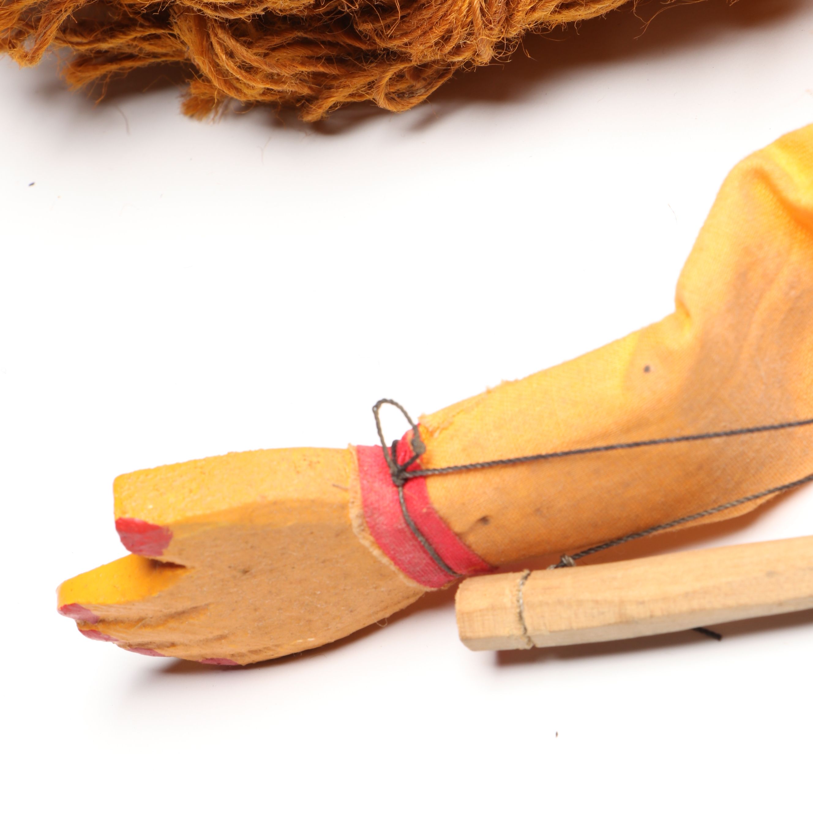 Hand-Carved Polychrome Wooden Alligator with Other Figural Marionette