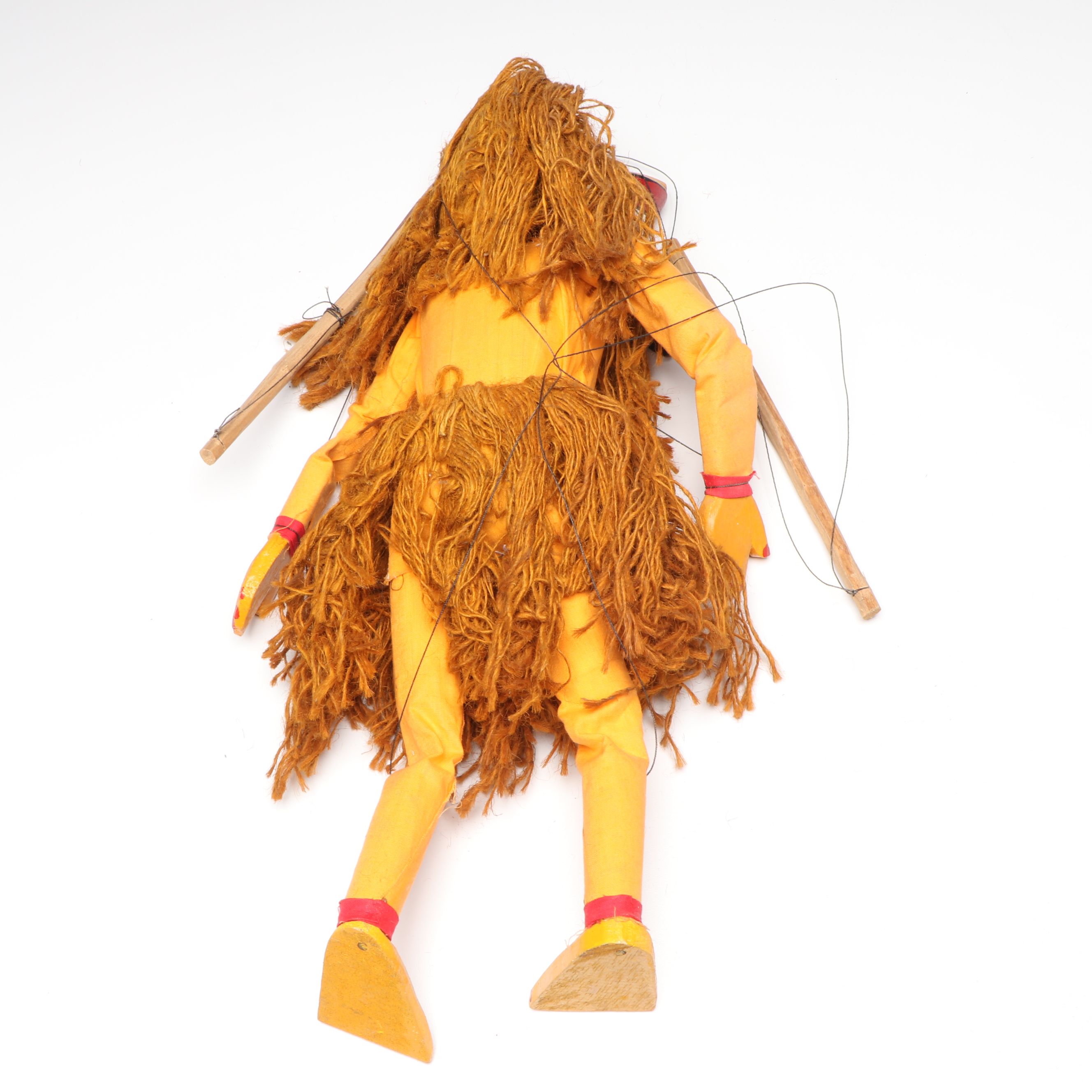 Hand-Carved Polychrome Wooden Alligator with Other Figural Marionette