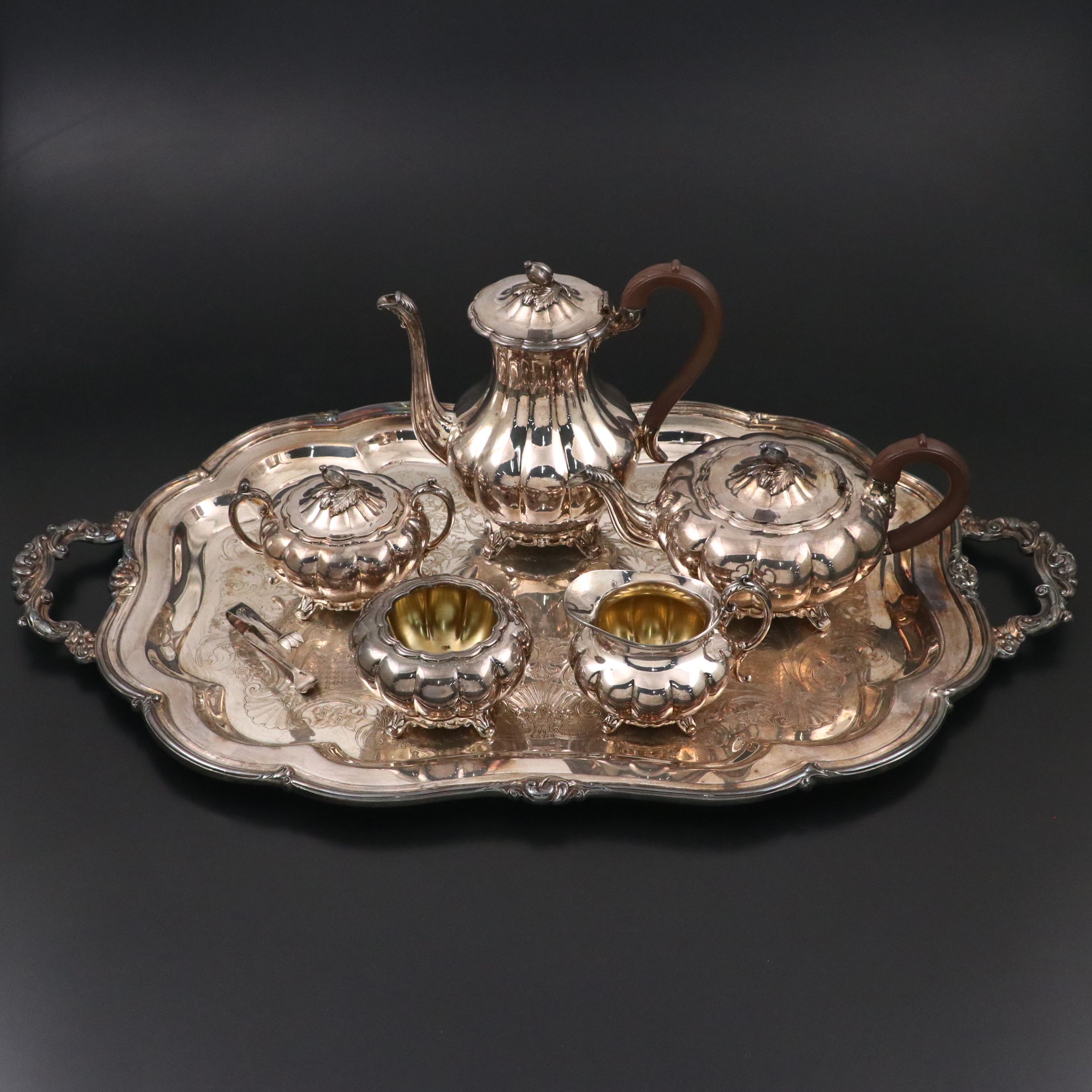Community "Melon" Silver Plate Tea Service