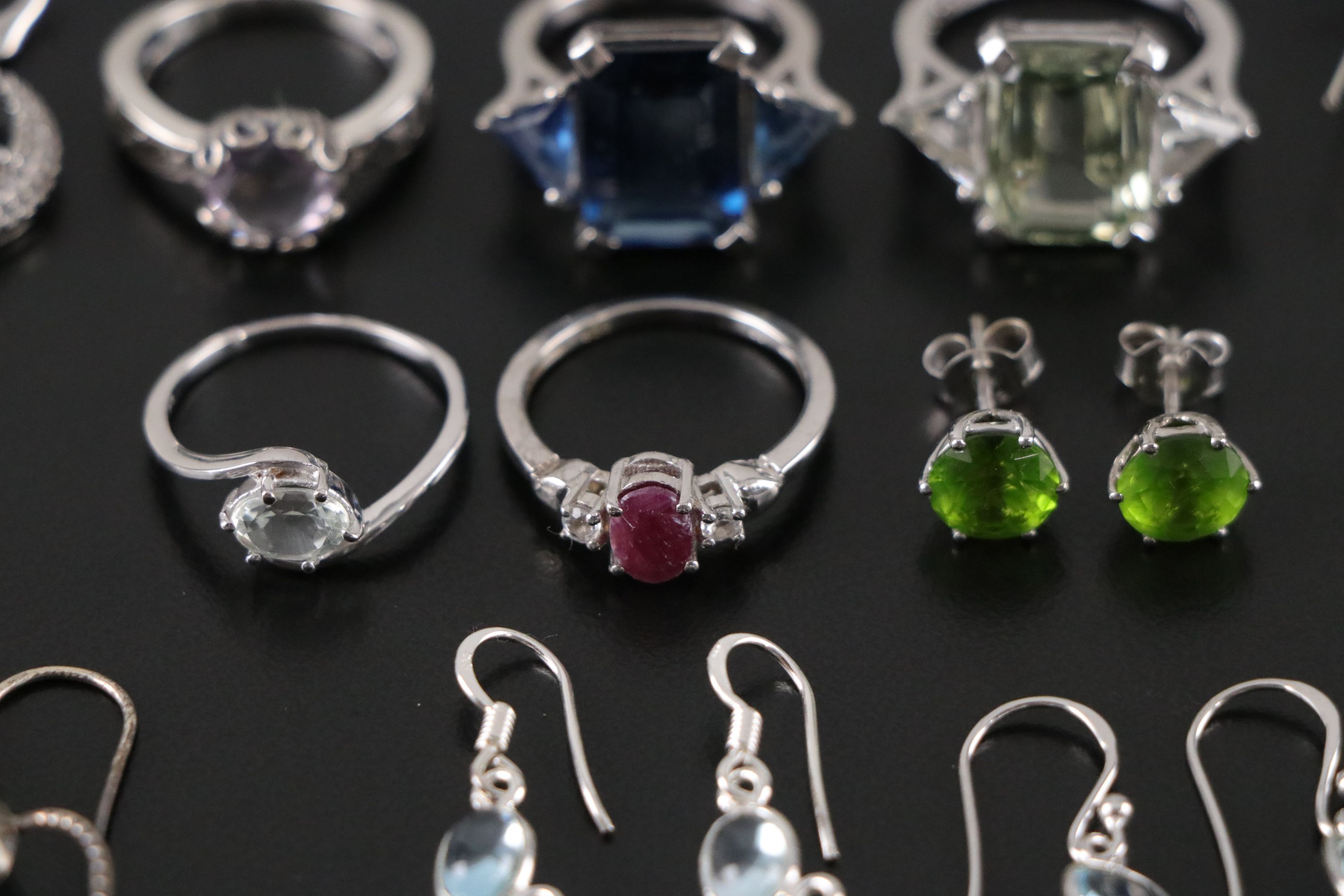 14 Assorted Sterling Silver Necklaces, Earrings and Pendants