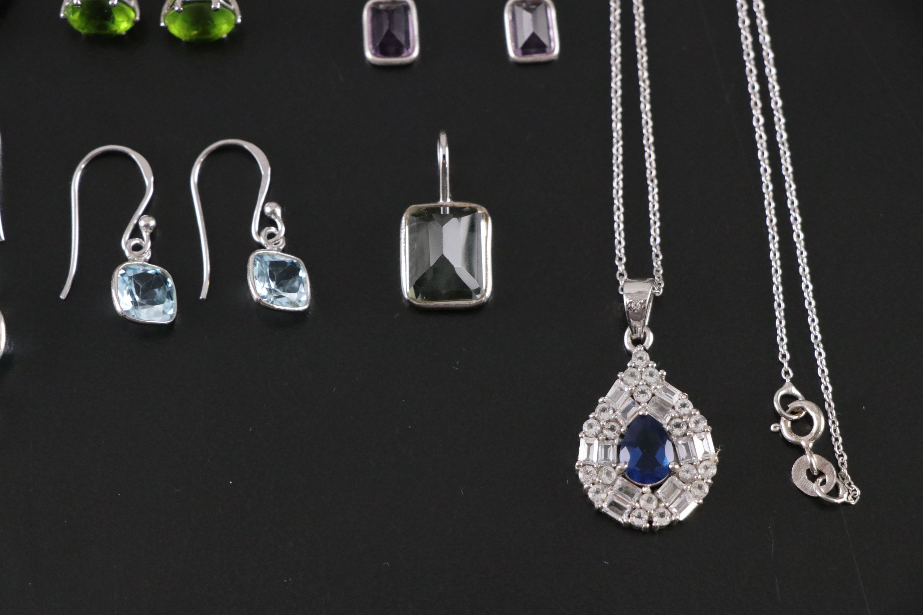 14 Assorted Sterling Silver Necklaces, Earrings and Pendants