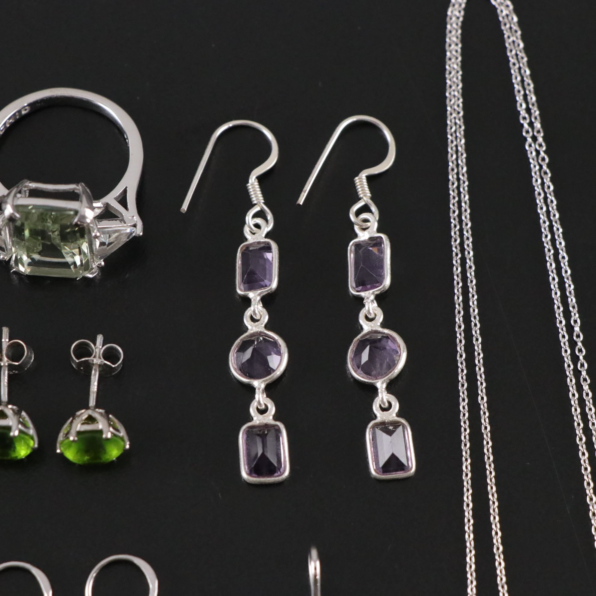 14 Assorted Sterling Silver Necklaces, Earrings and Pendants