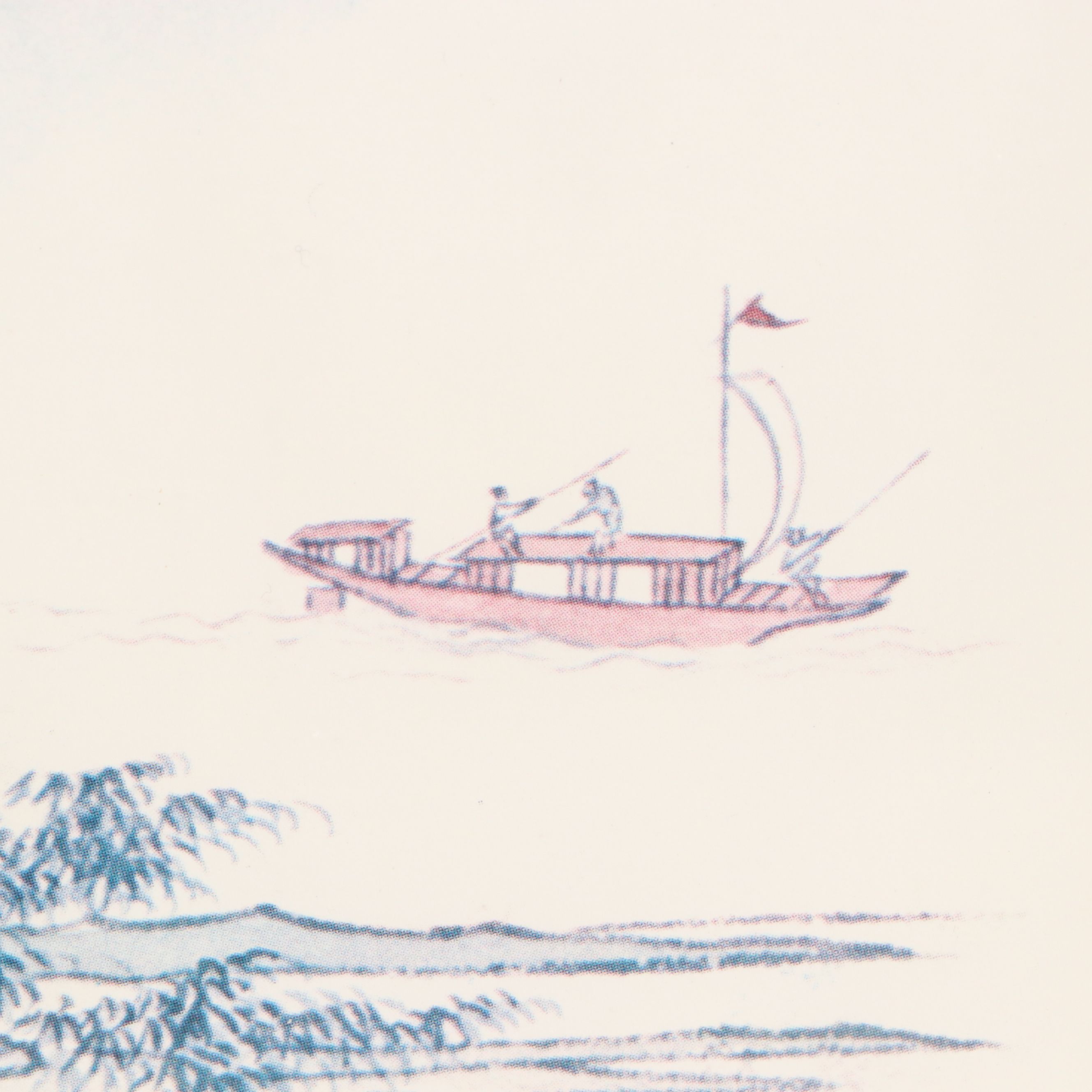 Chinese Landscape Offset Lithograph After Pu Ru