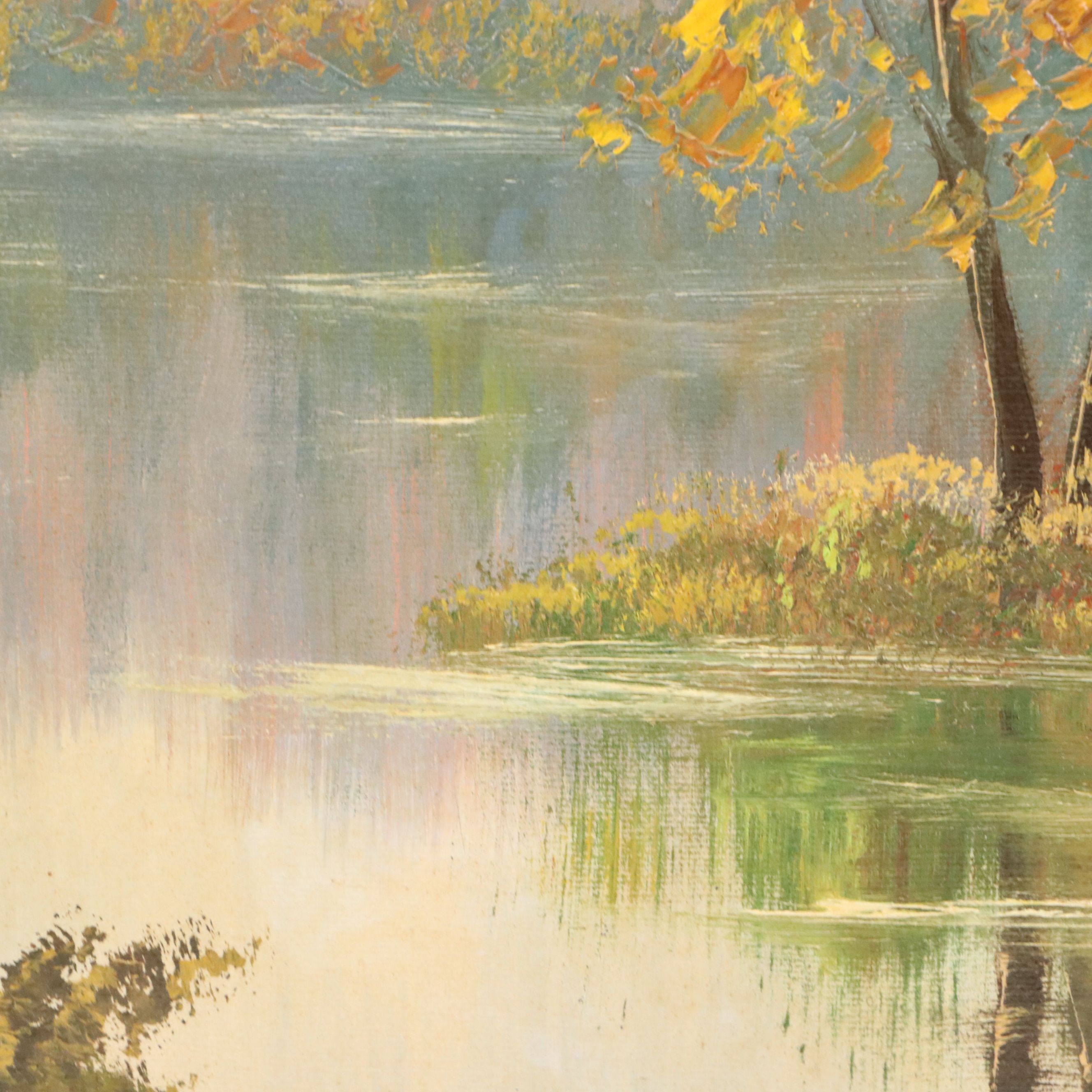 Dwight Steininger Oil Painting "Symphony of Autumn Waters," 20th Century