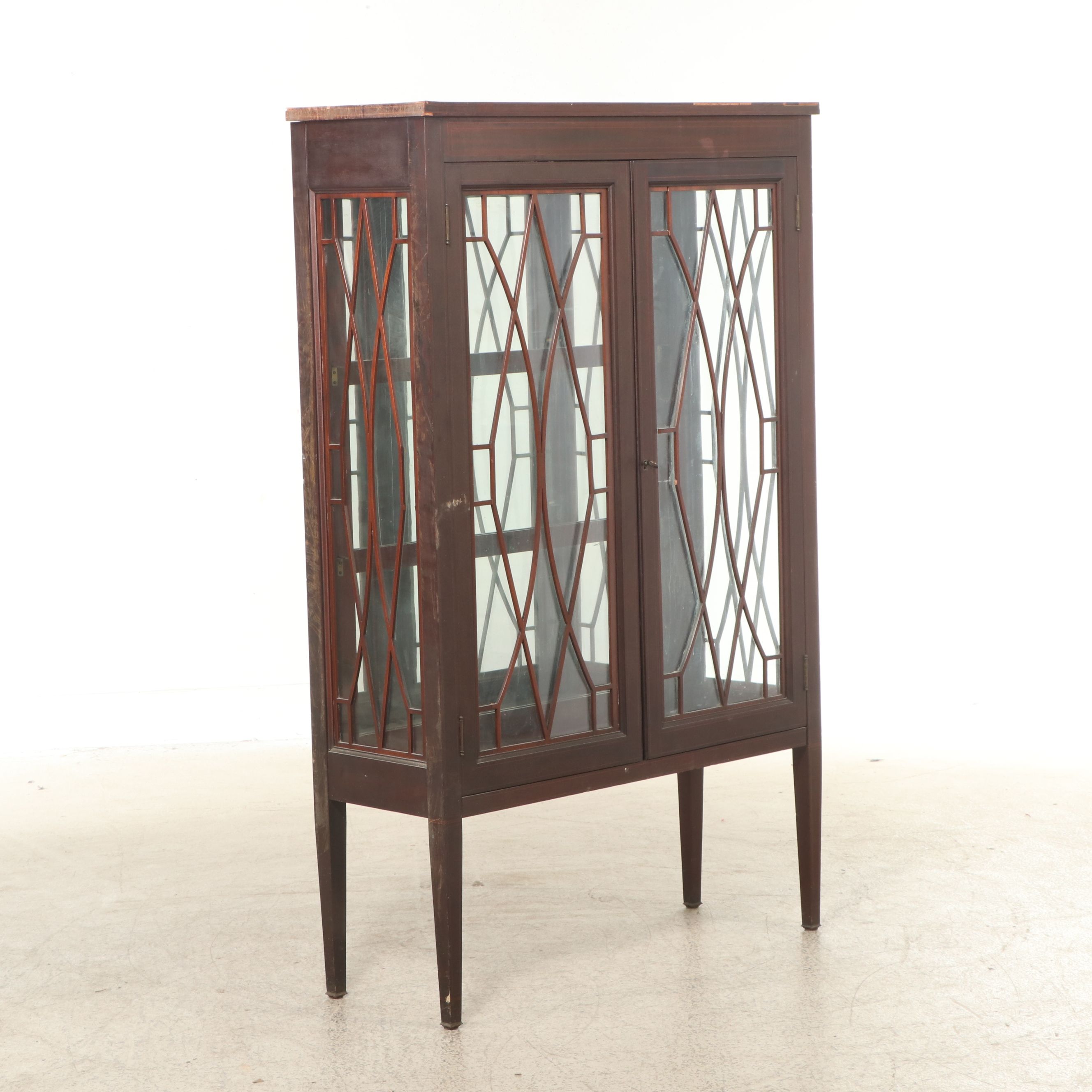Hepplewhite Style Mahogany China Cabinet