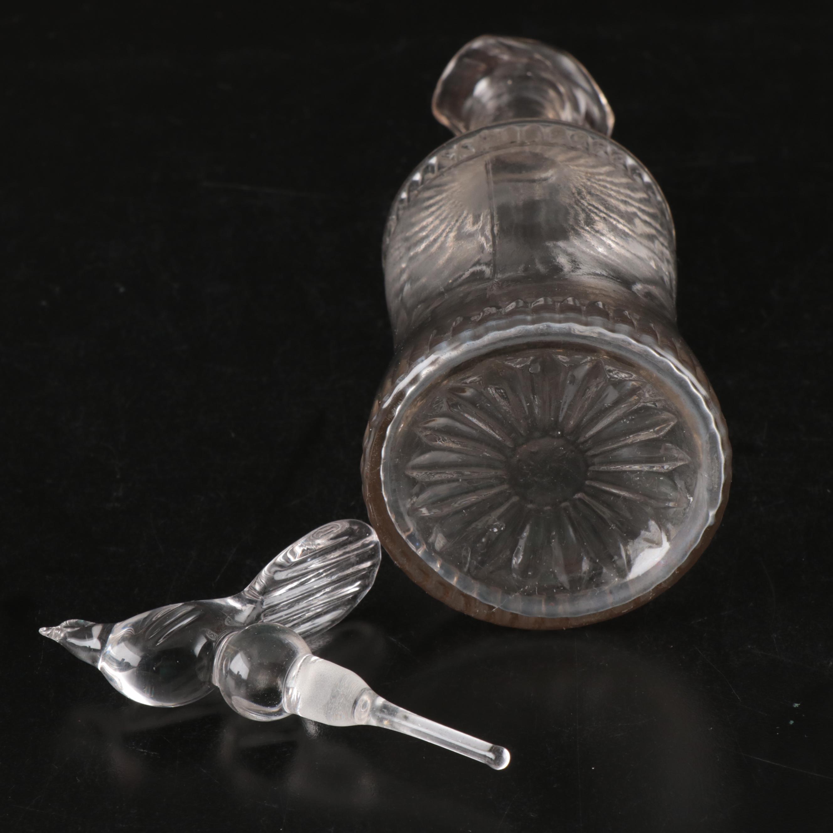 Godinger Silver Plate Insect Vessel with Glass Bird Cruet and Lidded Dish