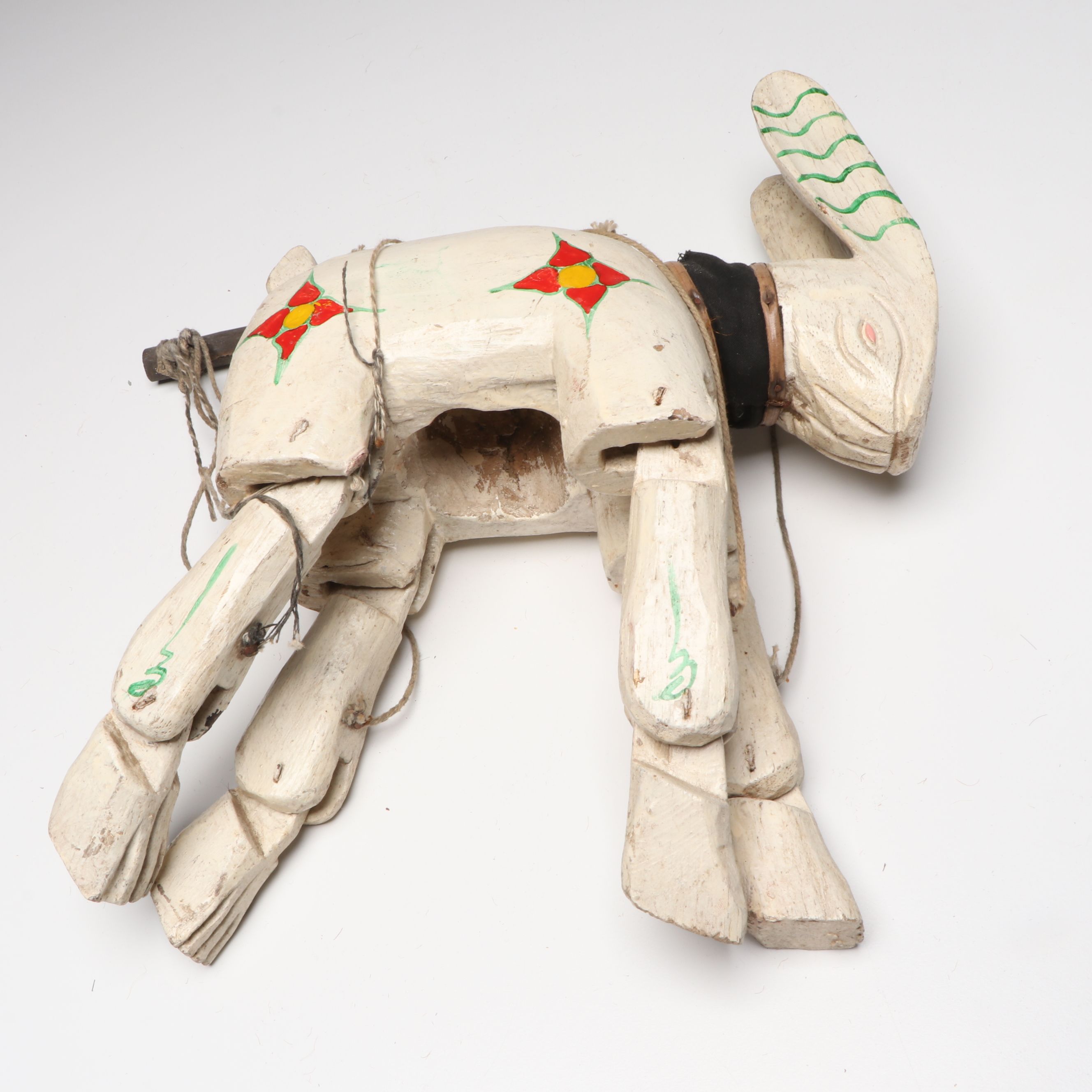 Handcrafted Folk Art Style Wooden Horse, Kangaroo and Other Marionettes