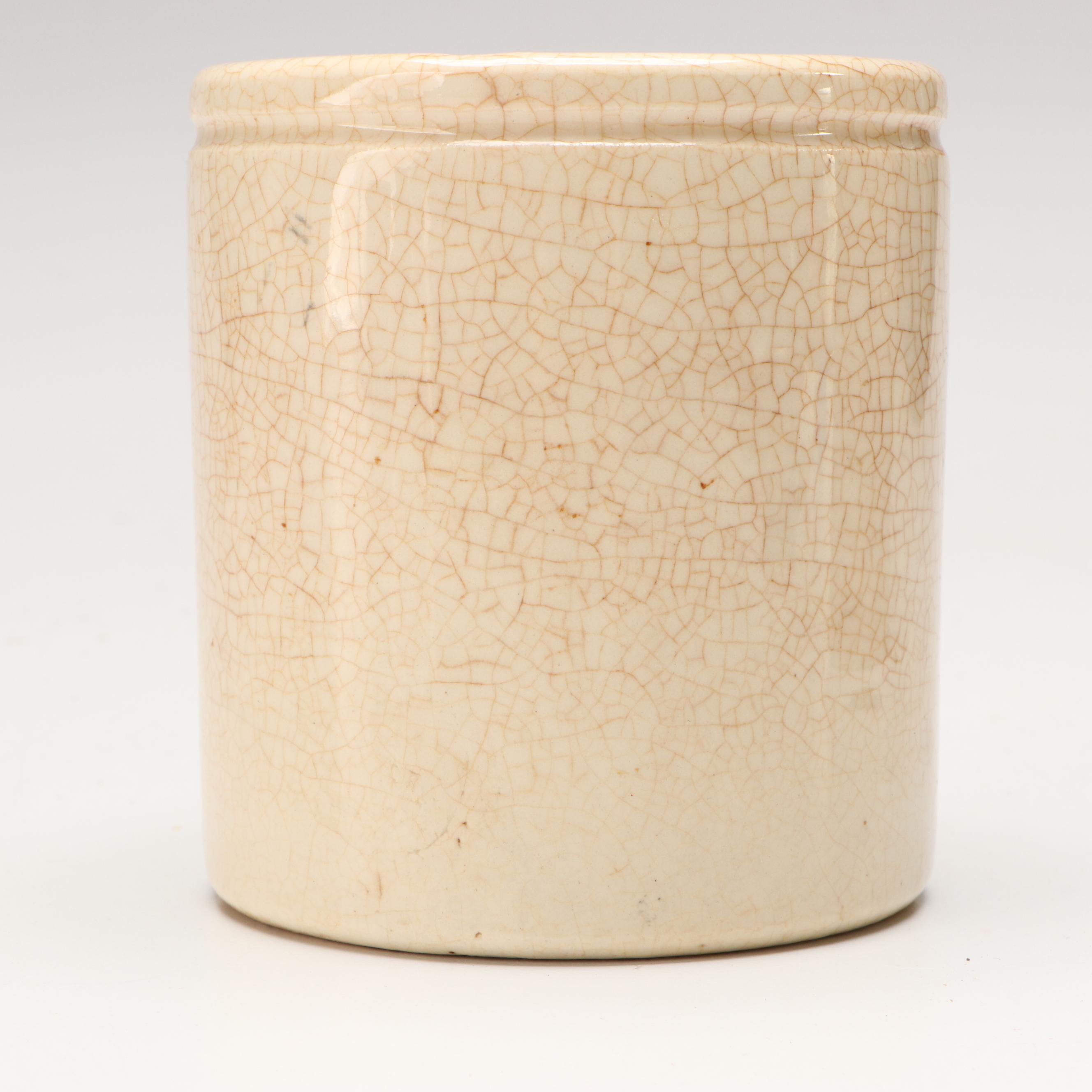 Timothy White Salt Glazed Stoneware Foot Warmer with Crocks and Bottle