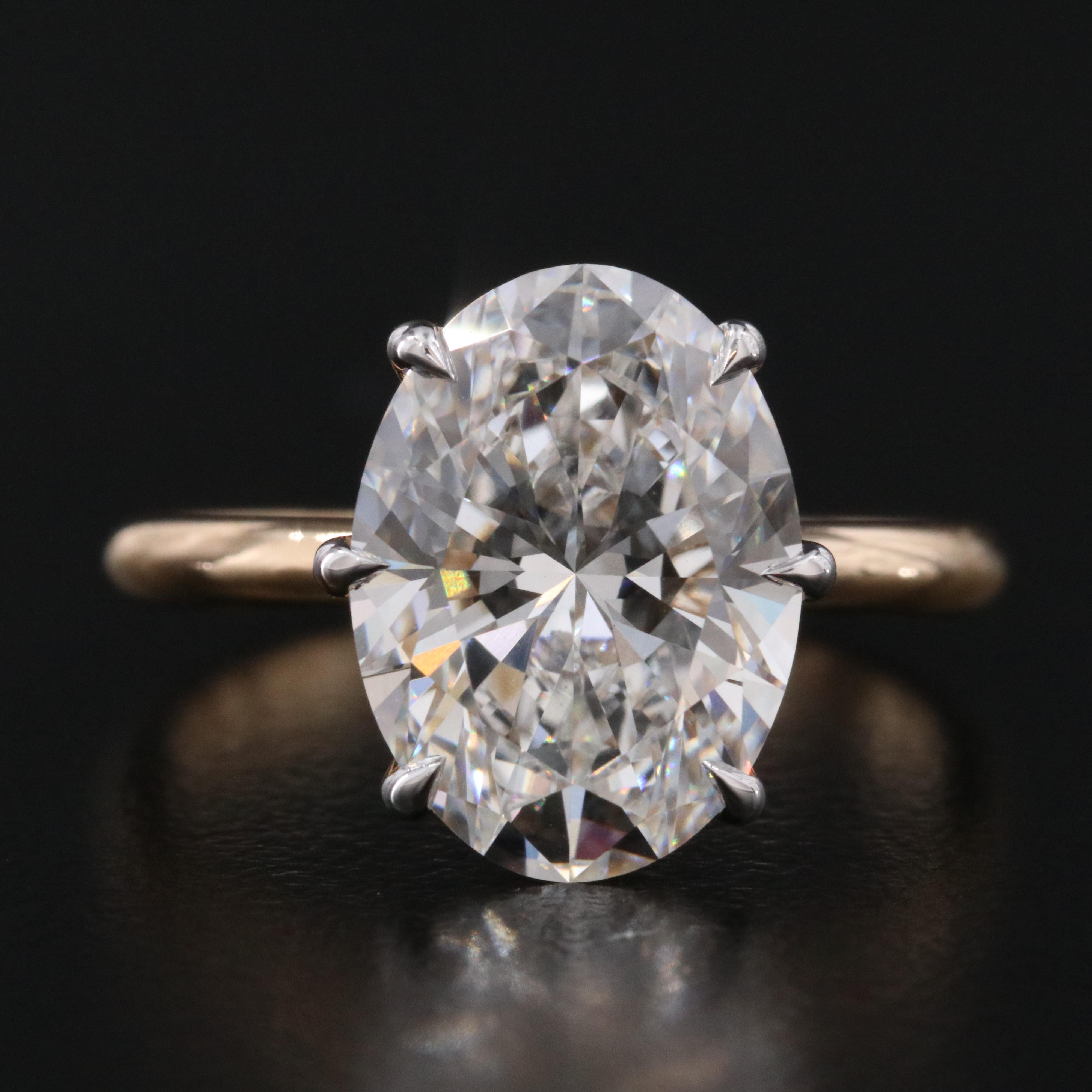 18K 4.08 CTW Lab Grown Diamond Ring with IGI Report