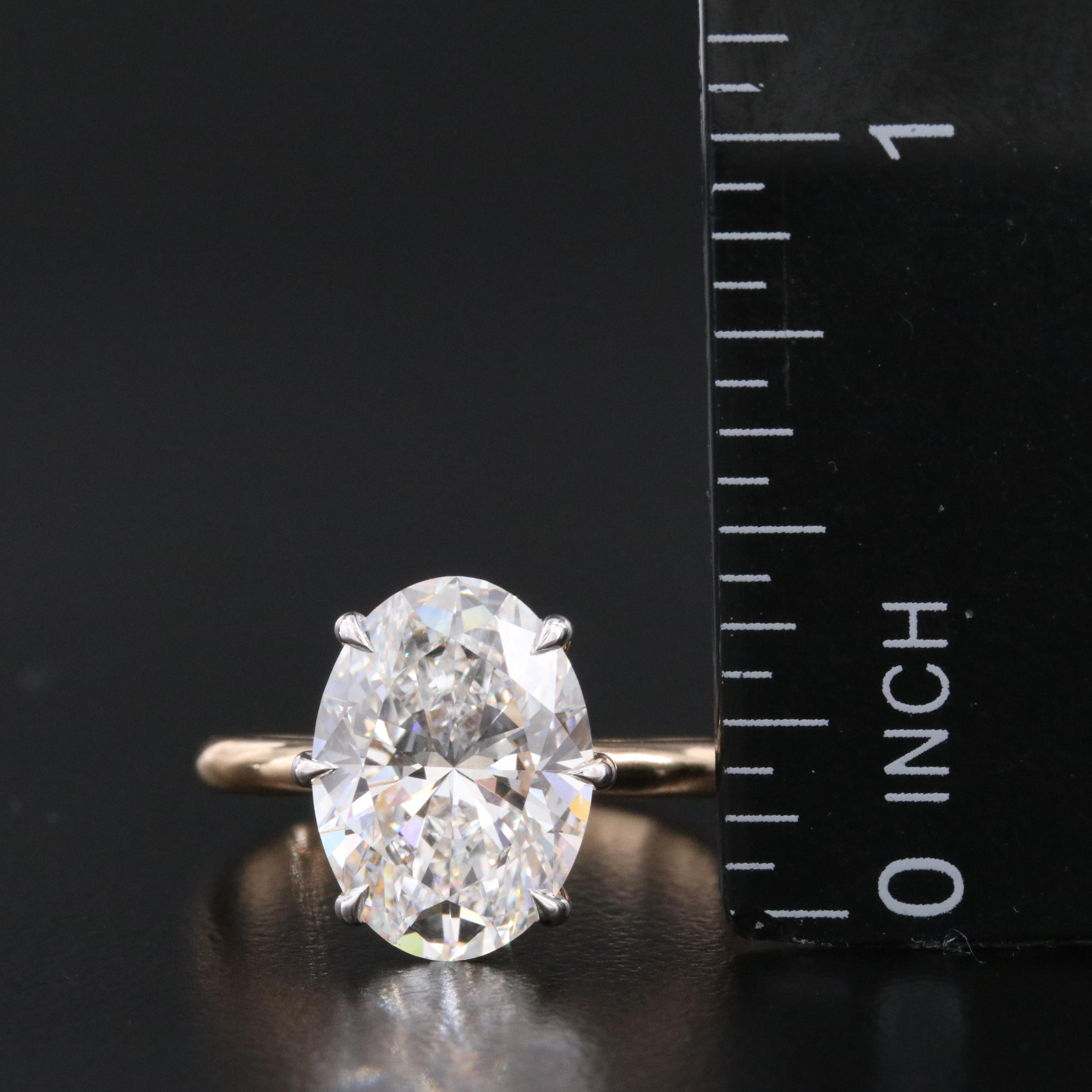 18K 4.08 CTW Lab Grown Diamond Ring with IGI Report
