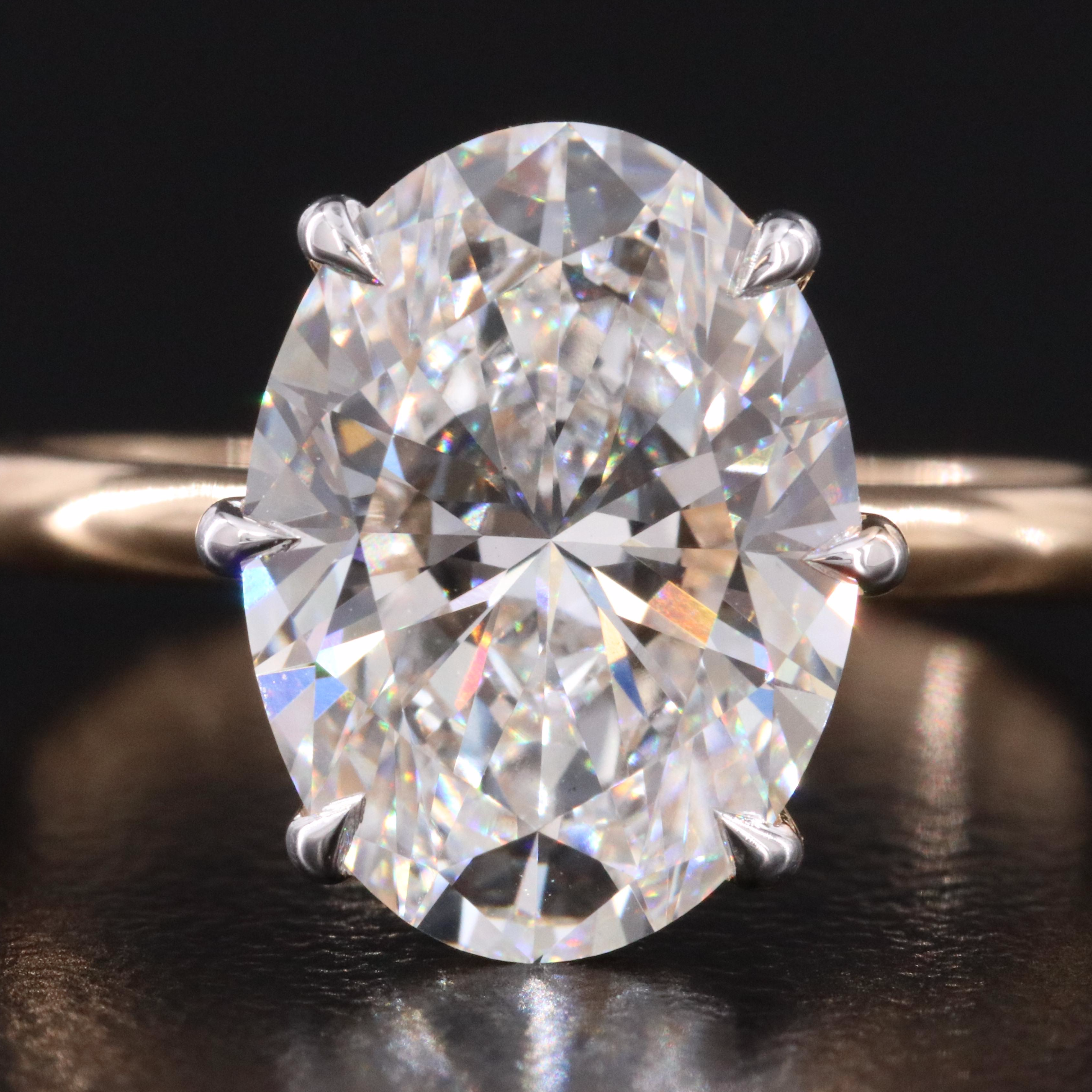 18K 4.08 CTW Lab Grown Diamond Ring with IGI Report