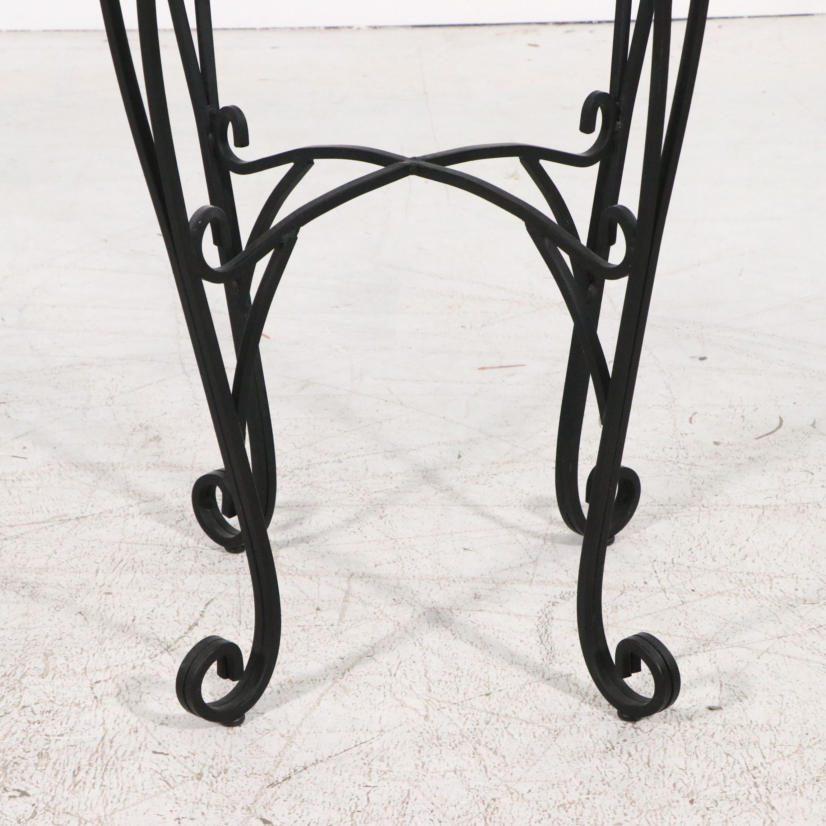 Five-Piece Scrolled Metal Bistro Dining Set with Glass Top Table