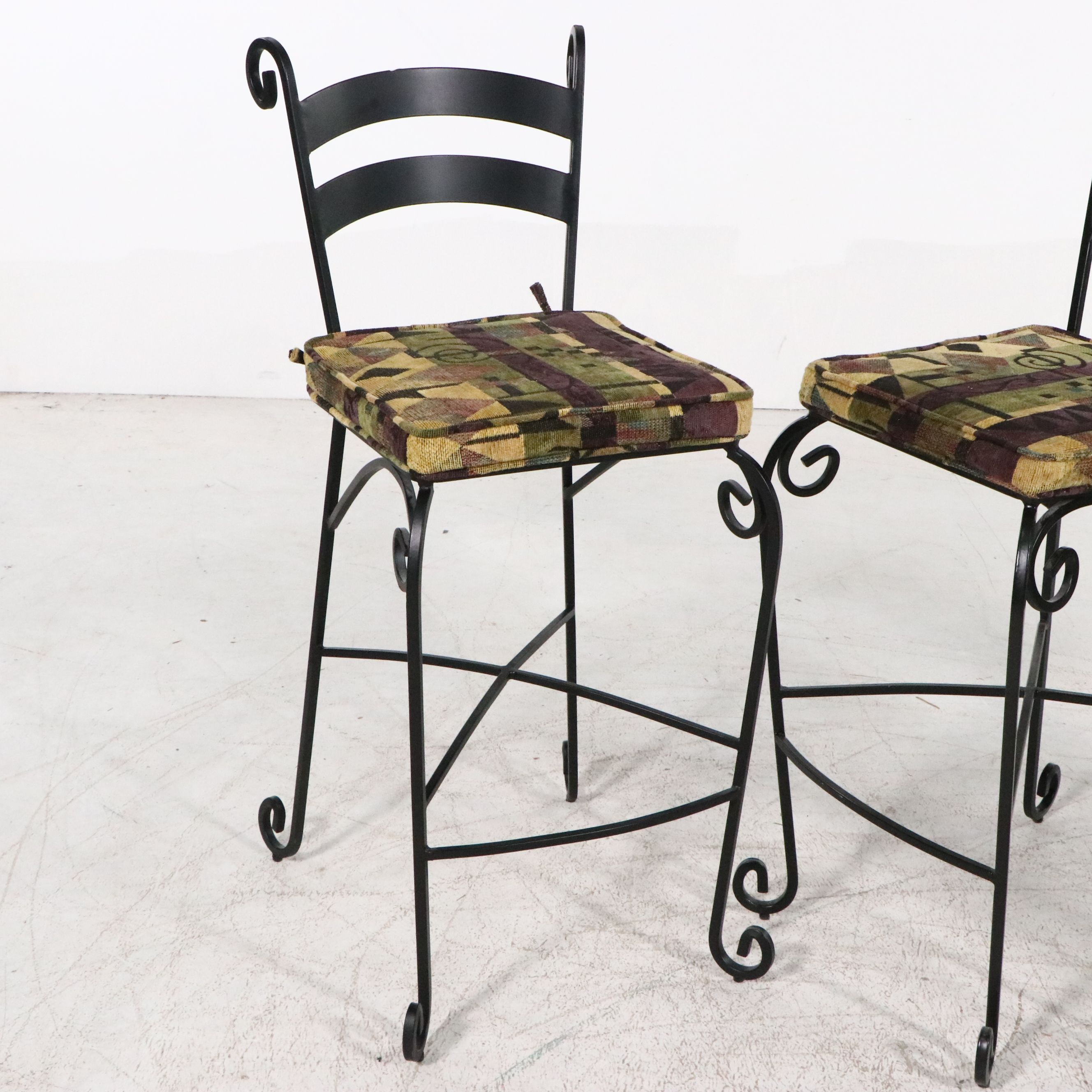 Five-Piece Scrolled Metal Bistro Dining Set with Glass Top Table