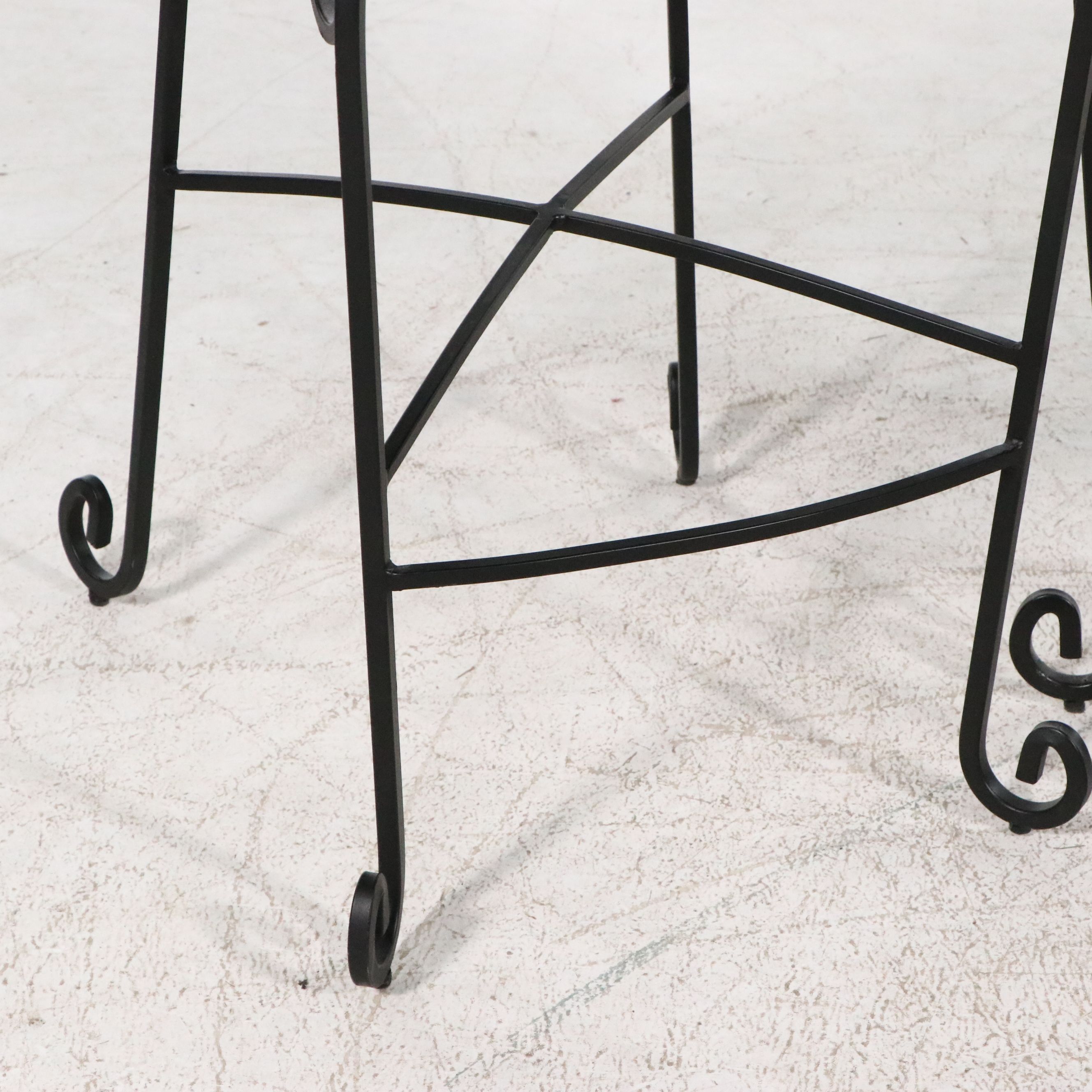 Five-Piece Scrolled Metal Bistro Dining Set with Glass Top Table