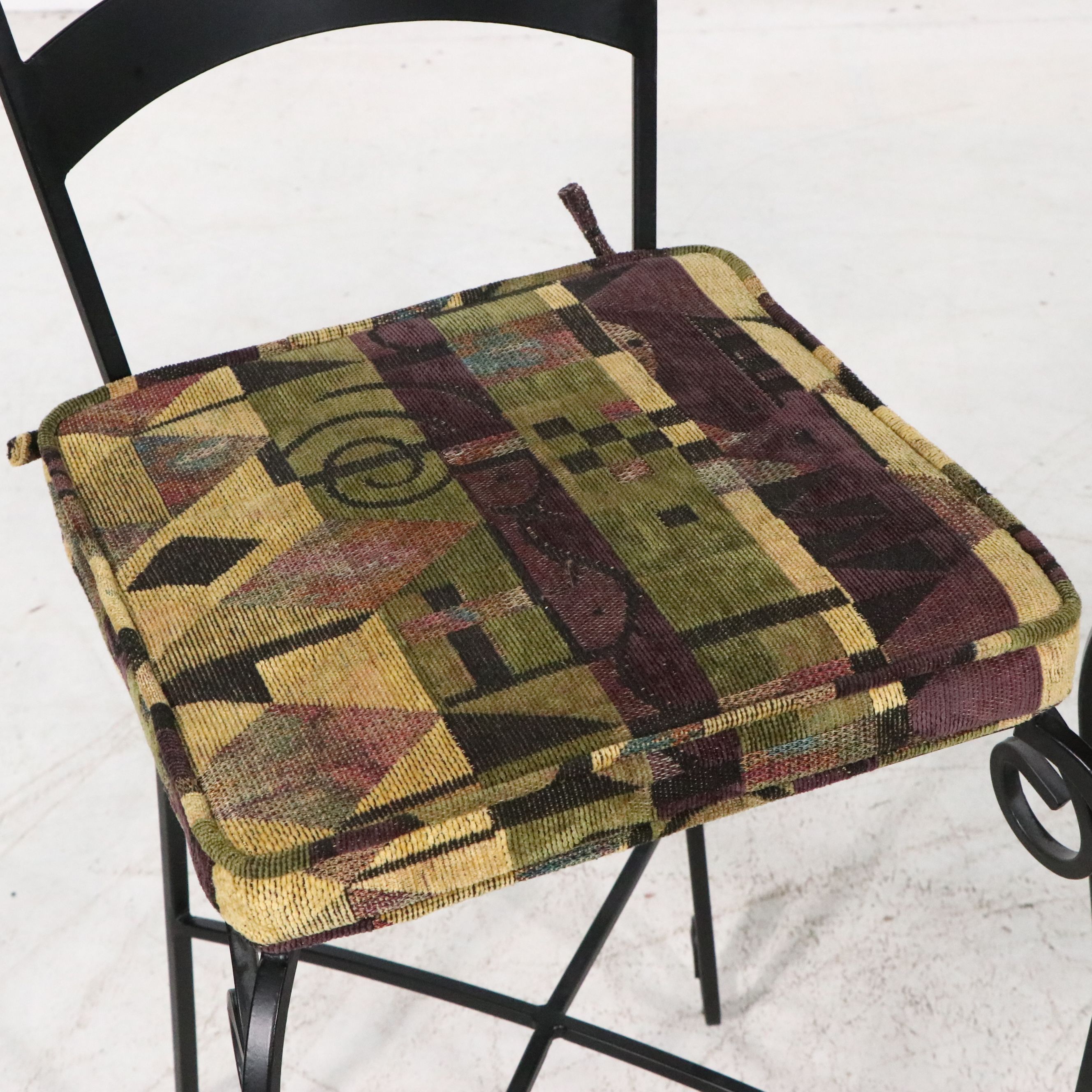 Five-Piece Scrolled Metal Bistro Dining Set with Glass Top Table