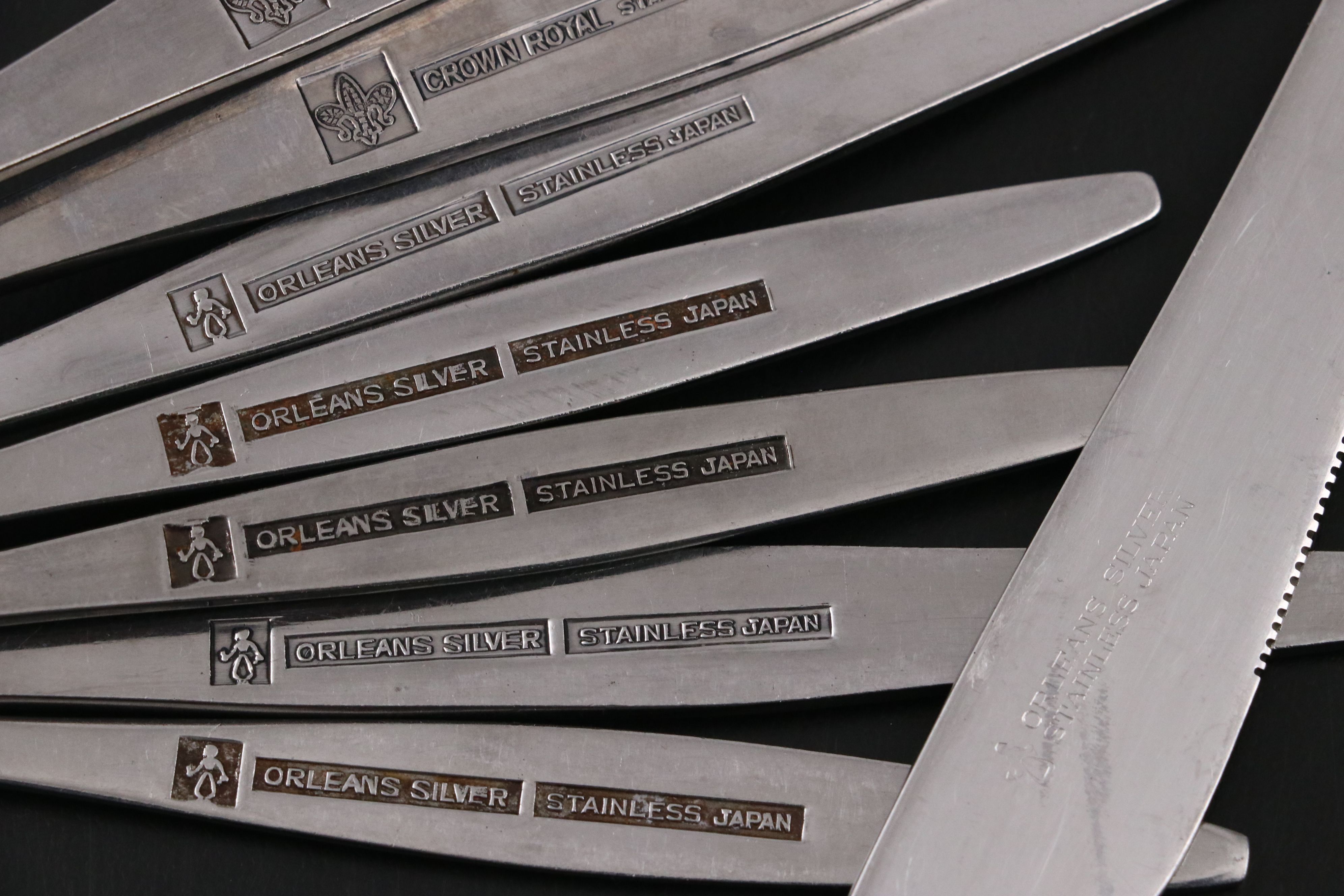 Mid Century Modern Lincoln Canisters with Orleans Stainless Flatware