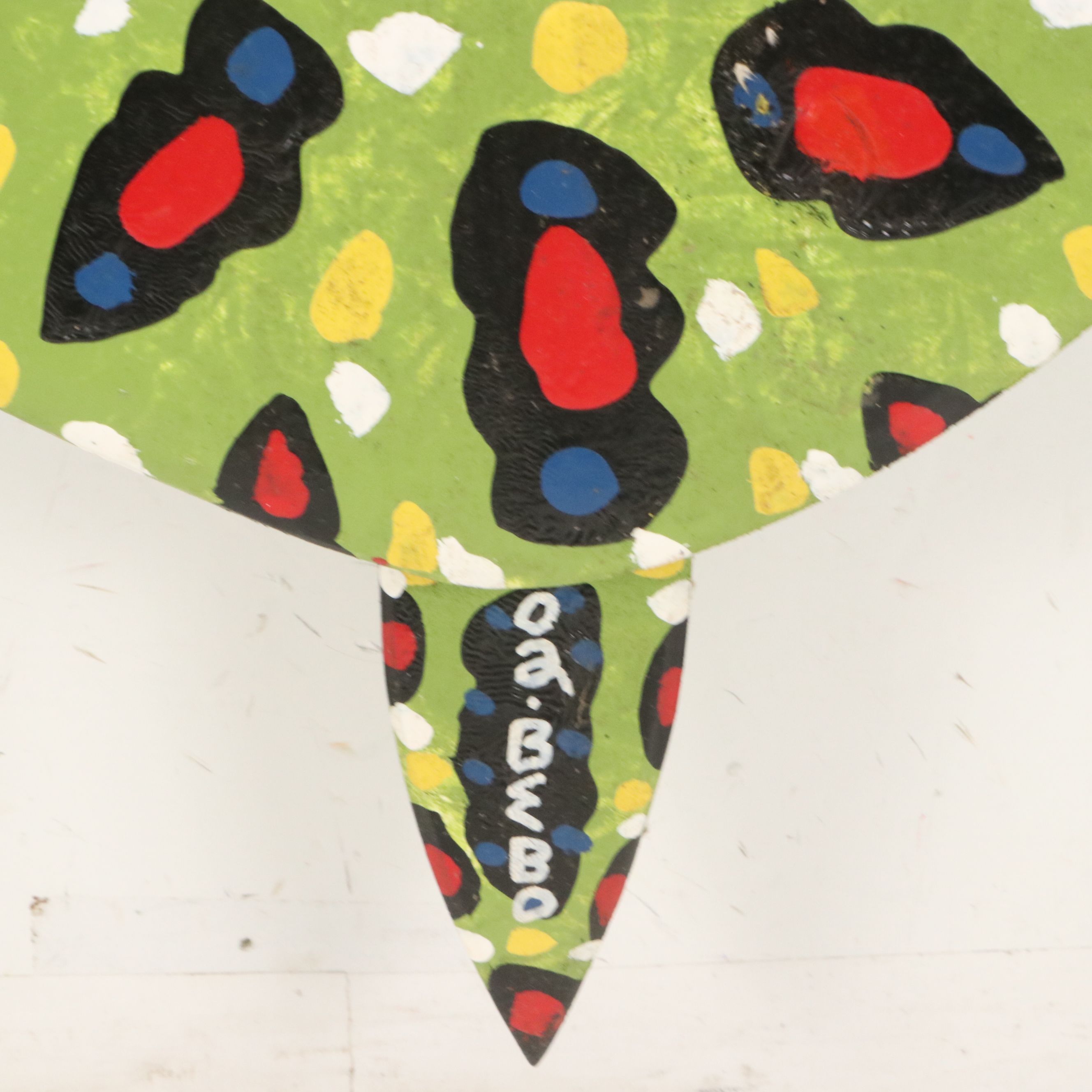 Bebo Folk Art Hand-Painted Wooden Turtle Wall Sculpture, 2002