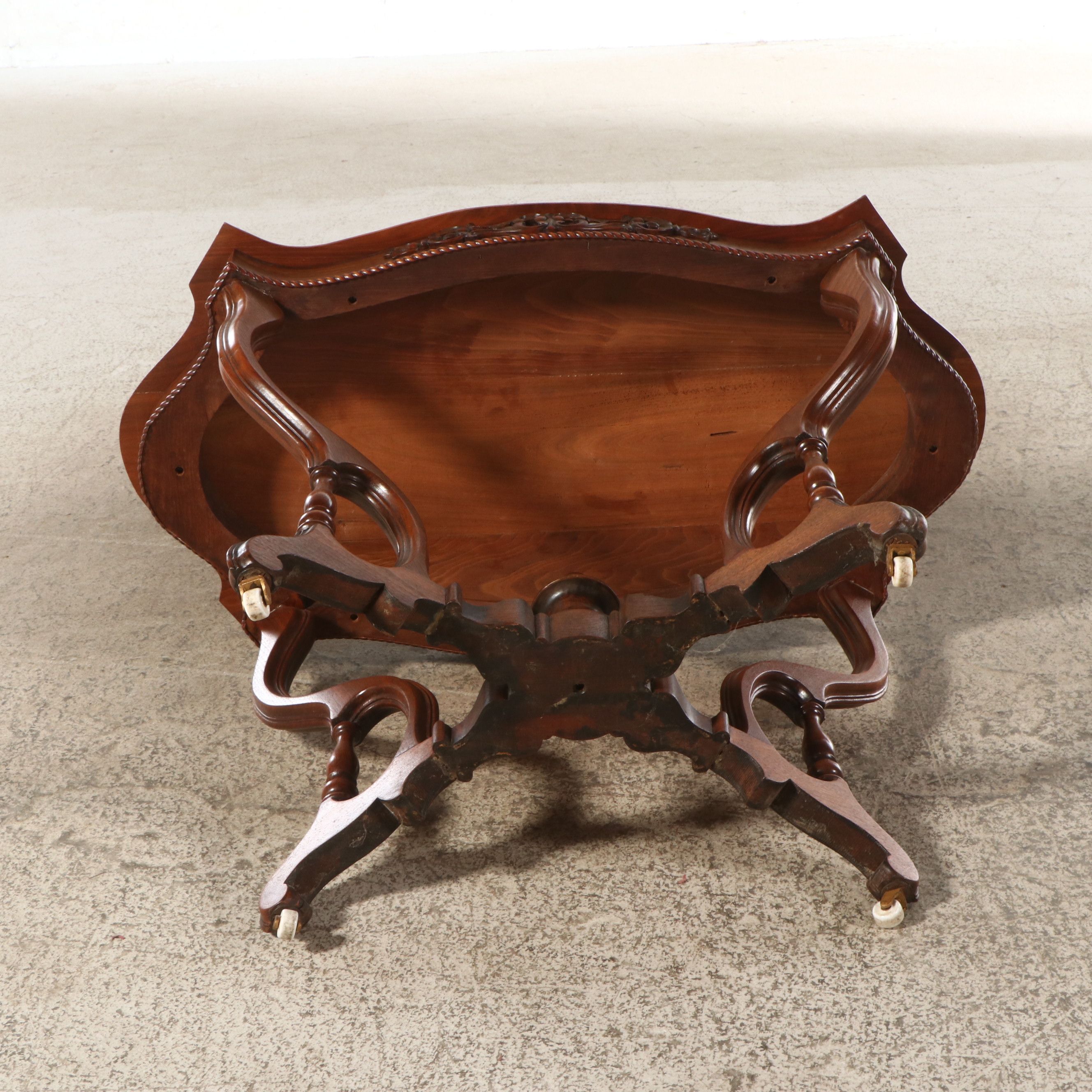 Late Victorian Style Carved Walnut Hall Table, Early 20th Century