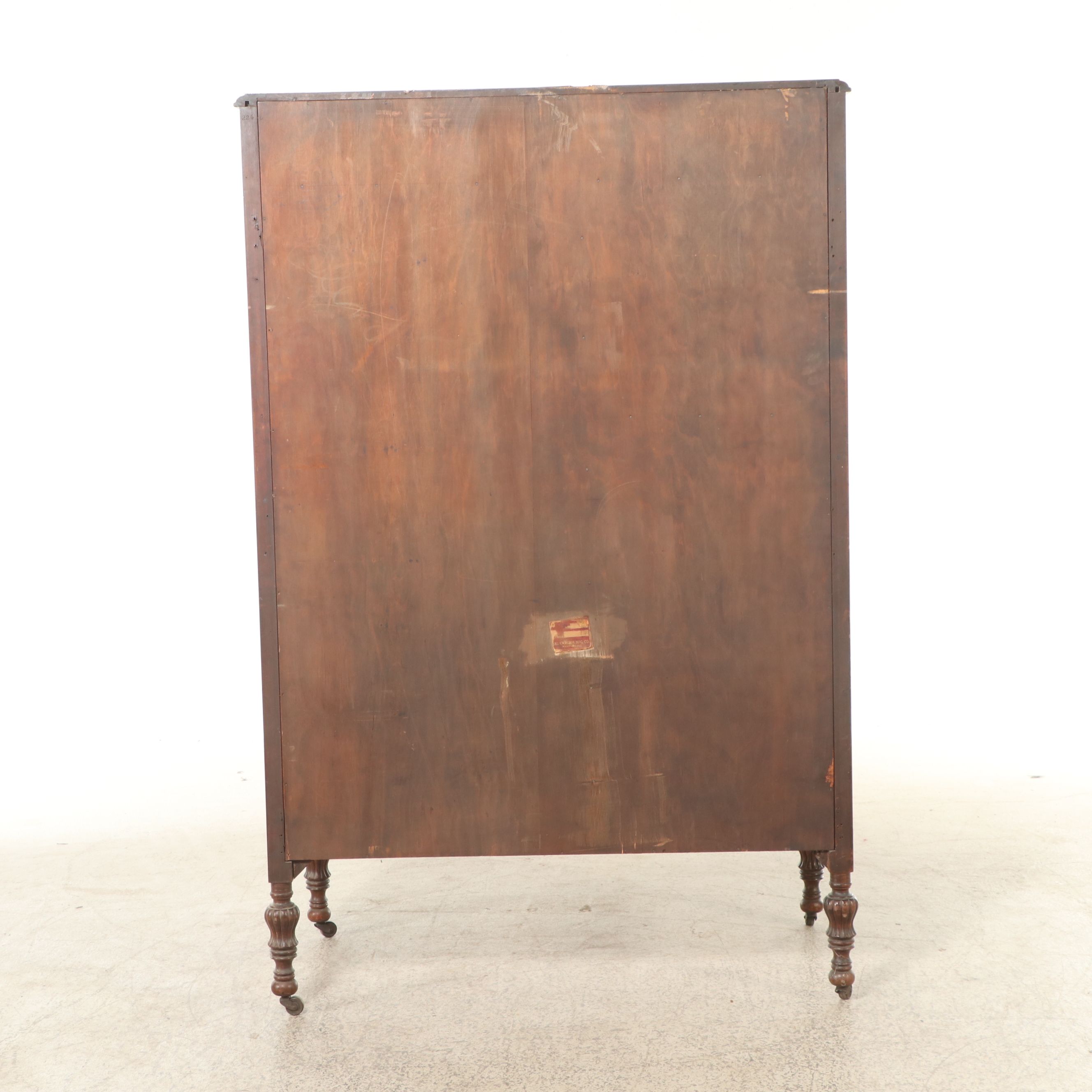Al. Carlson Mfg. Co. Art Deco Walnut Wardrobe, Early 20th Century
