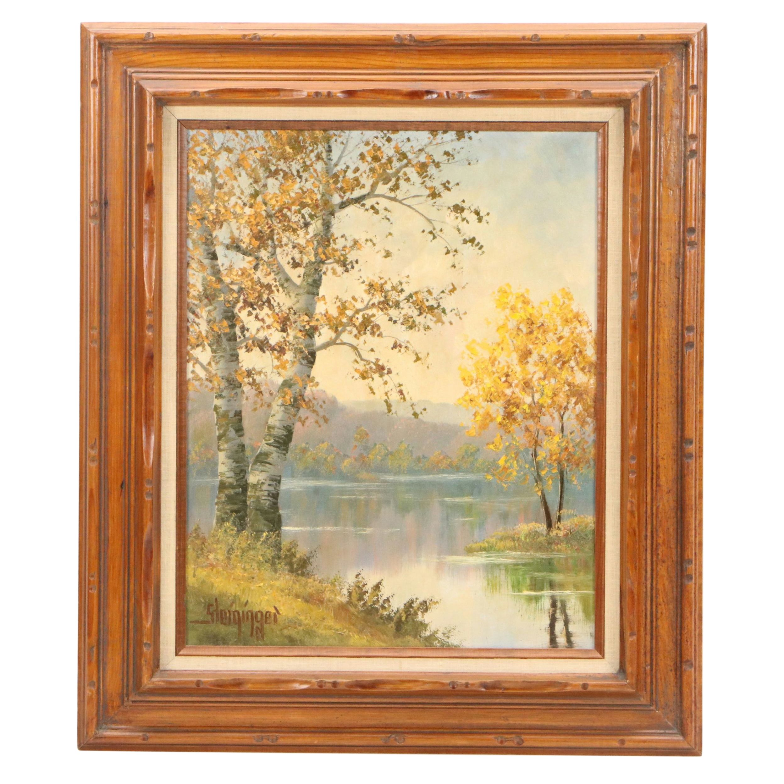 Dwight Steininger Oil Painting "Symphony of Autumn Waters," 20th Century