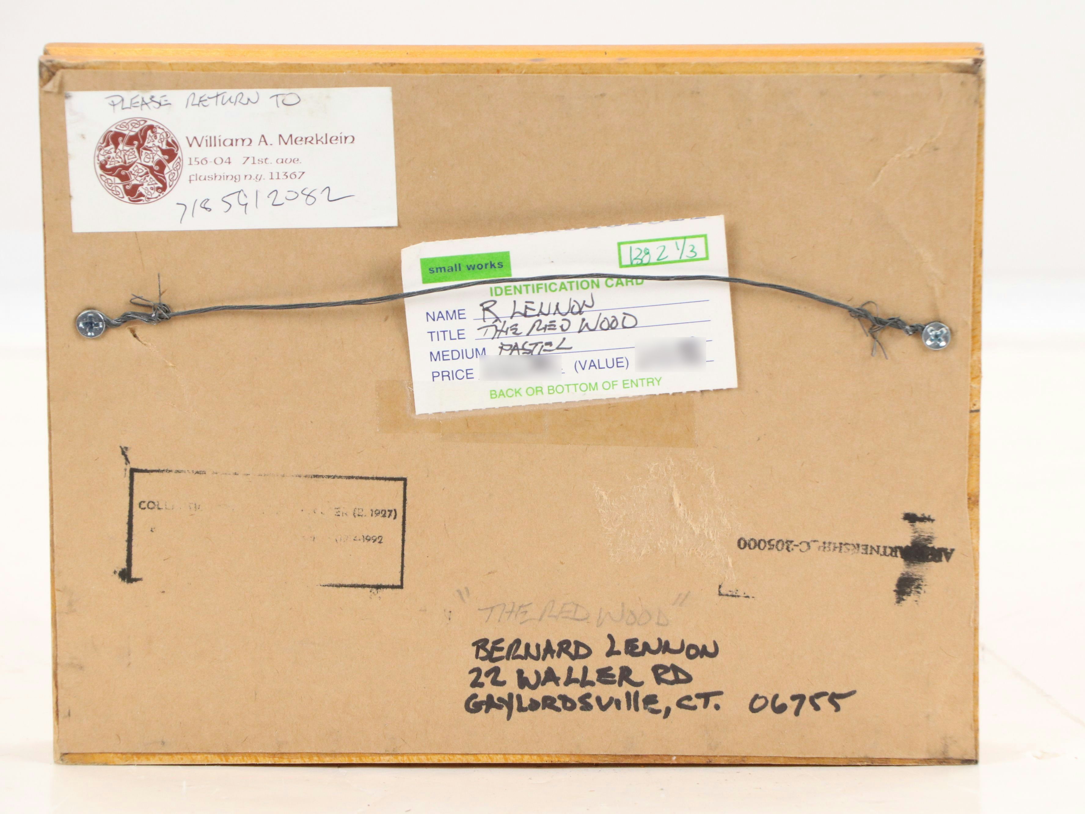 Bernard Lennon Pastel Drawing "The Red Wood," Late 20th Century