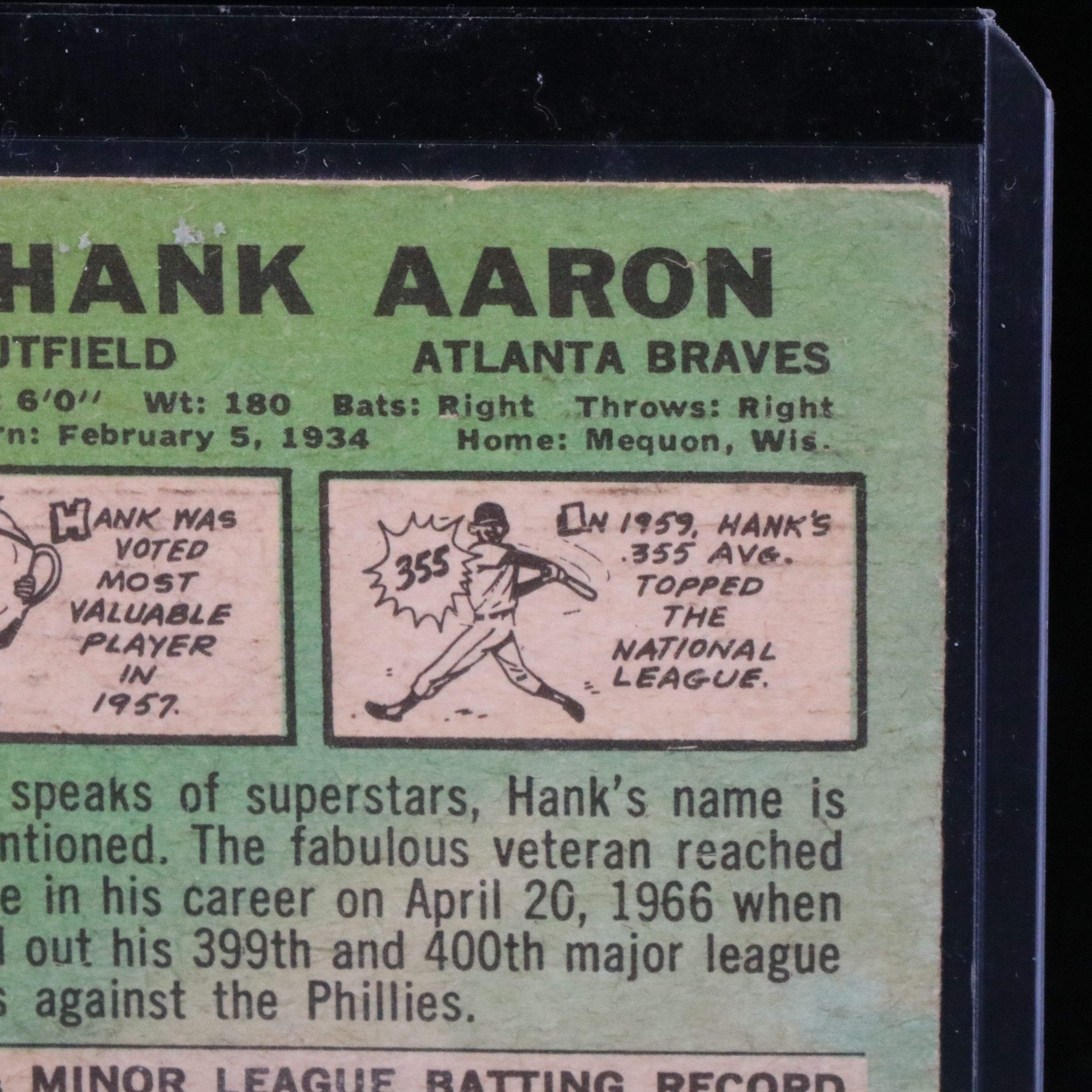1967 Topps Hank Aaron Atlanta Braves Baseball Card