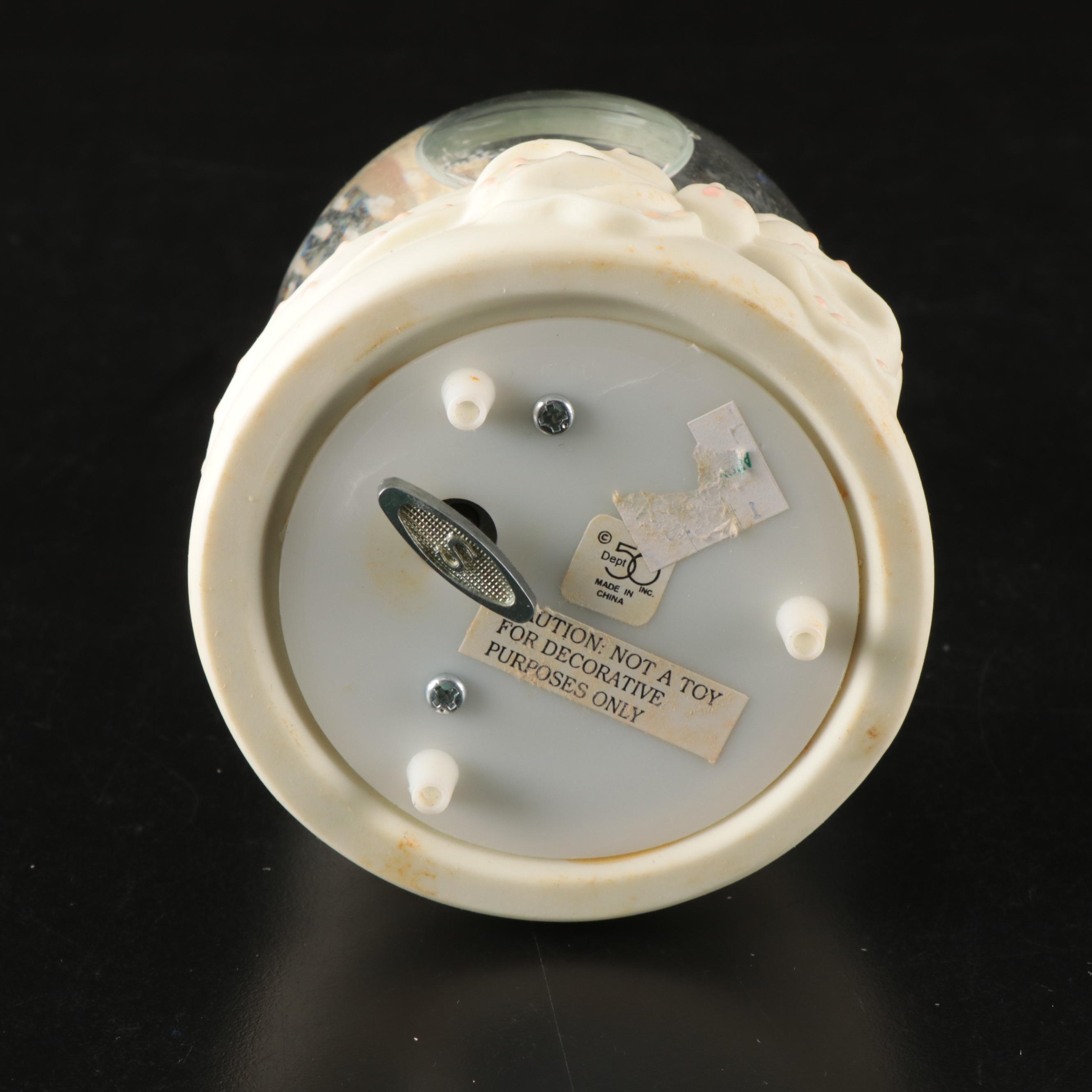 Department 56 Bisque "Snowbabies" Figures and "Snowbunnies" Snow Globe