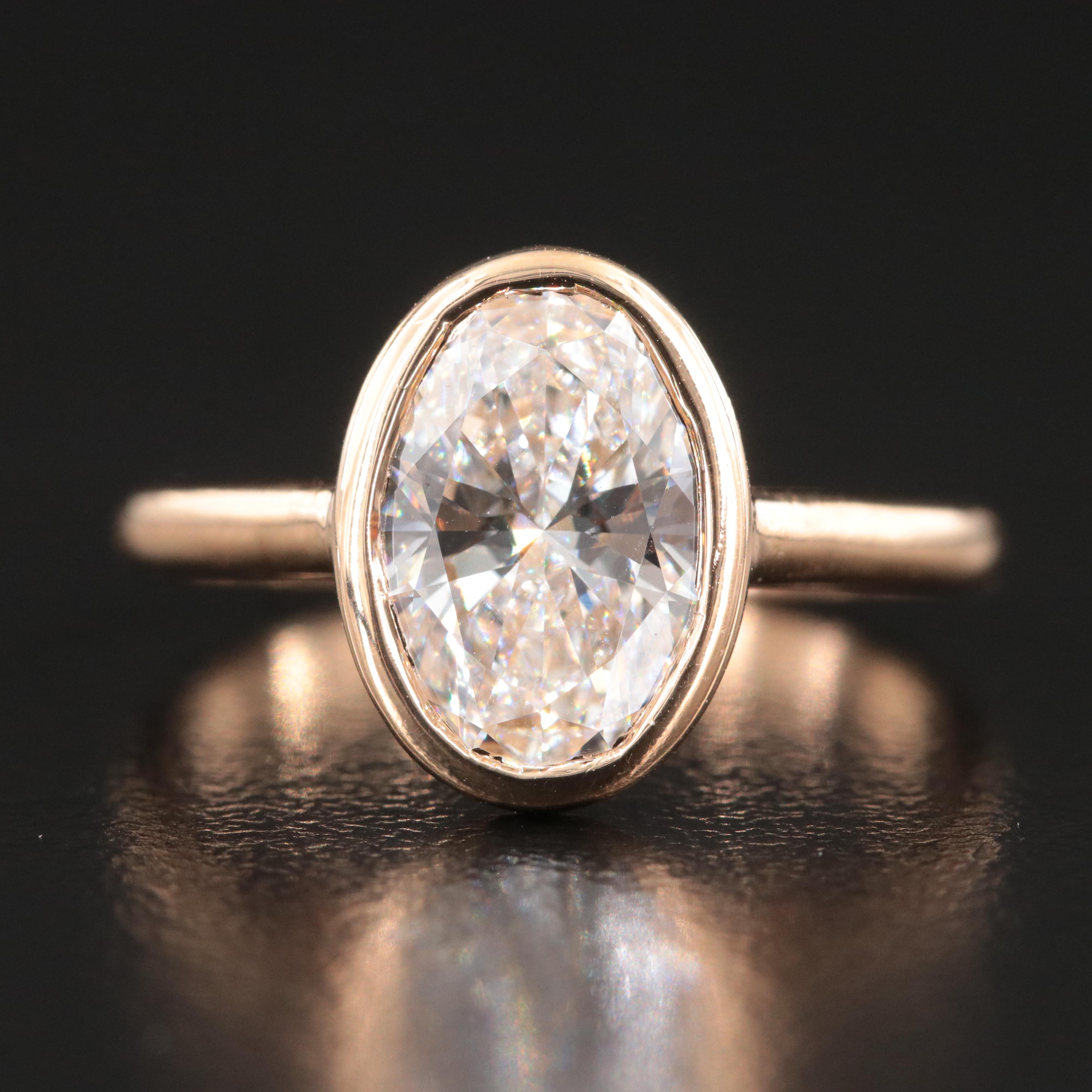 18K 1.97 CT Lab Grown Diamond Solitaire Ring with IGI Report