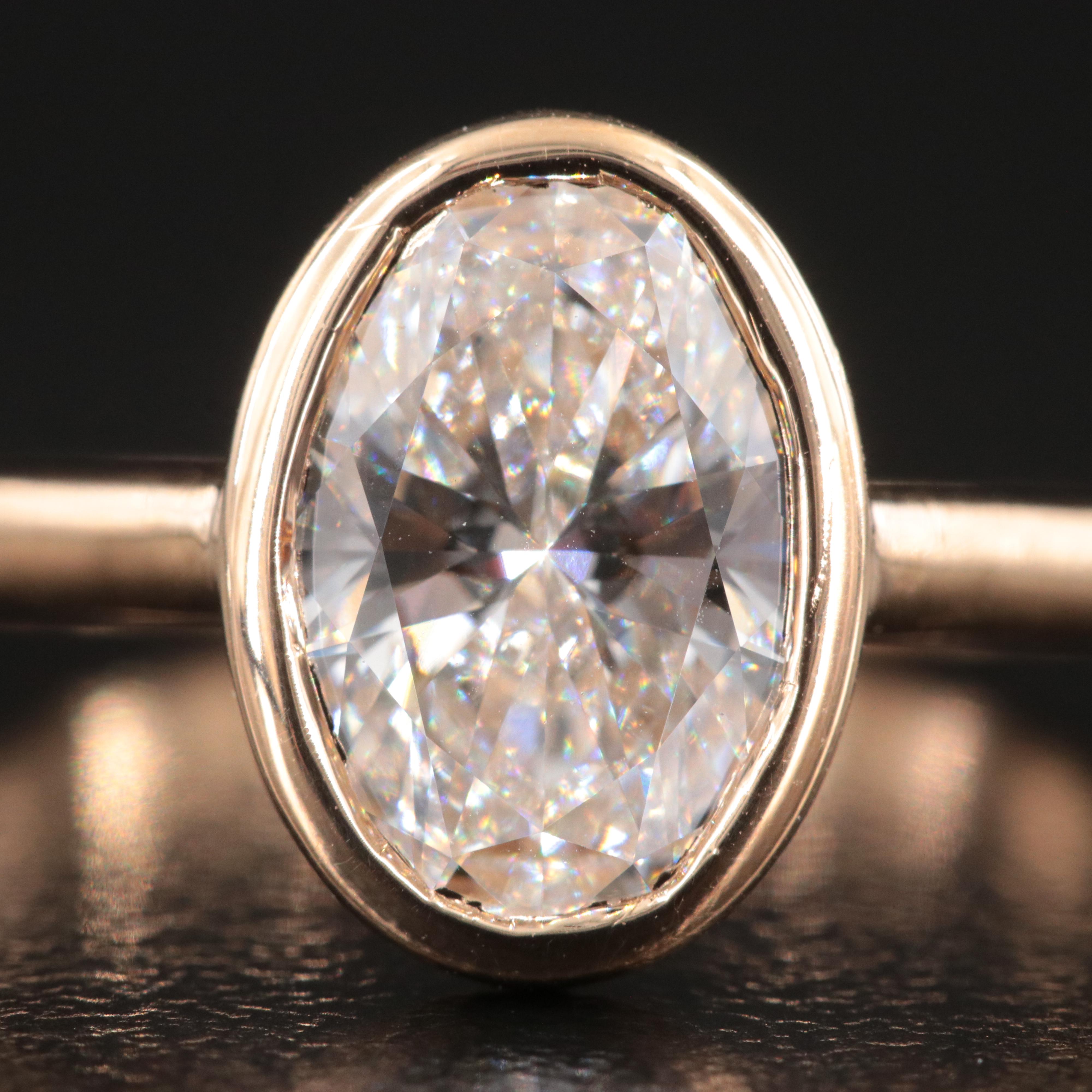 18K 1.97 CT Lab Grown Diamond Solitaire Ring with IGI Report