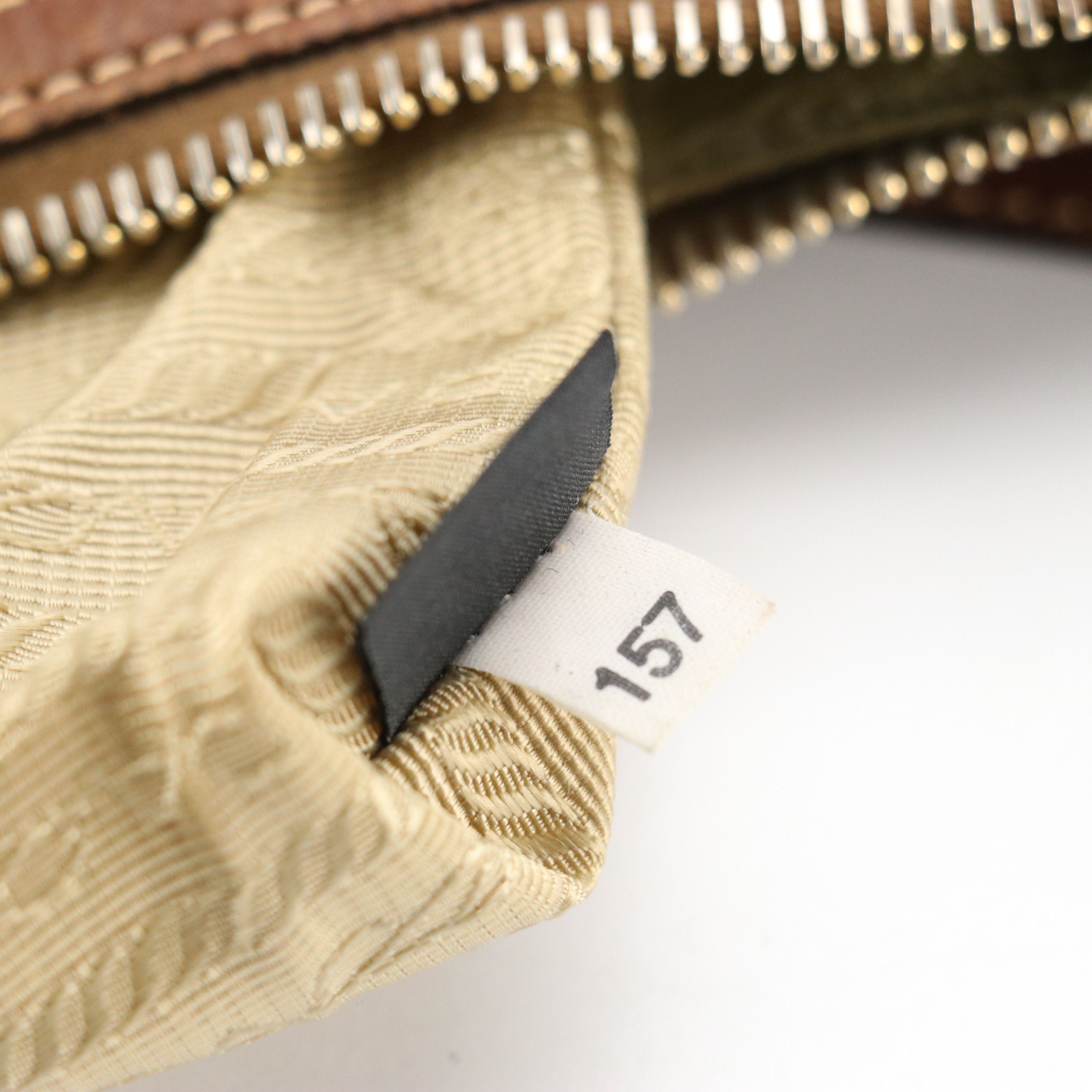 Prada Canapa Jacquard Canvas and Leather Crossbody Bag