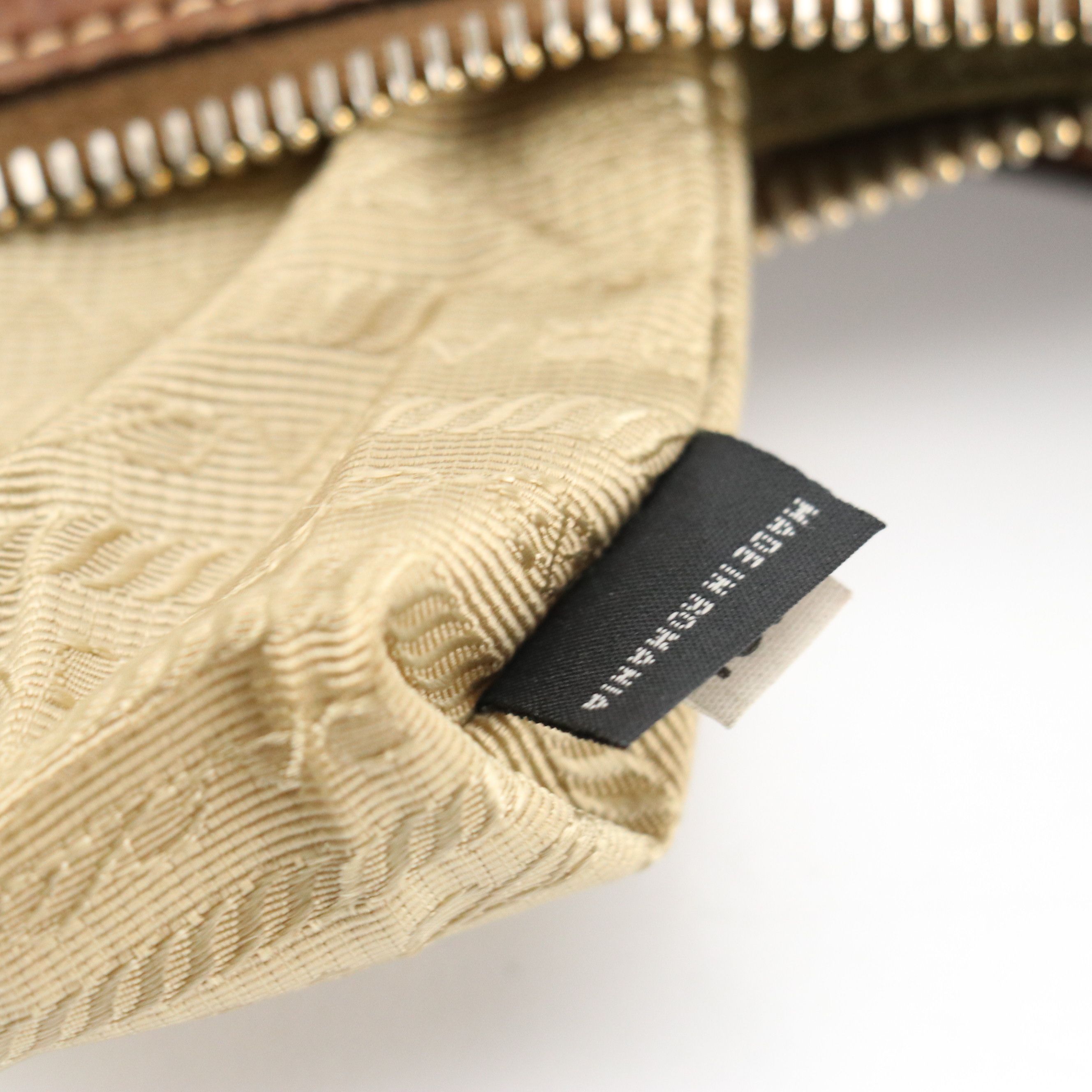 Prada Canapa Jacquard Canvas and Leather Crossbody Bag