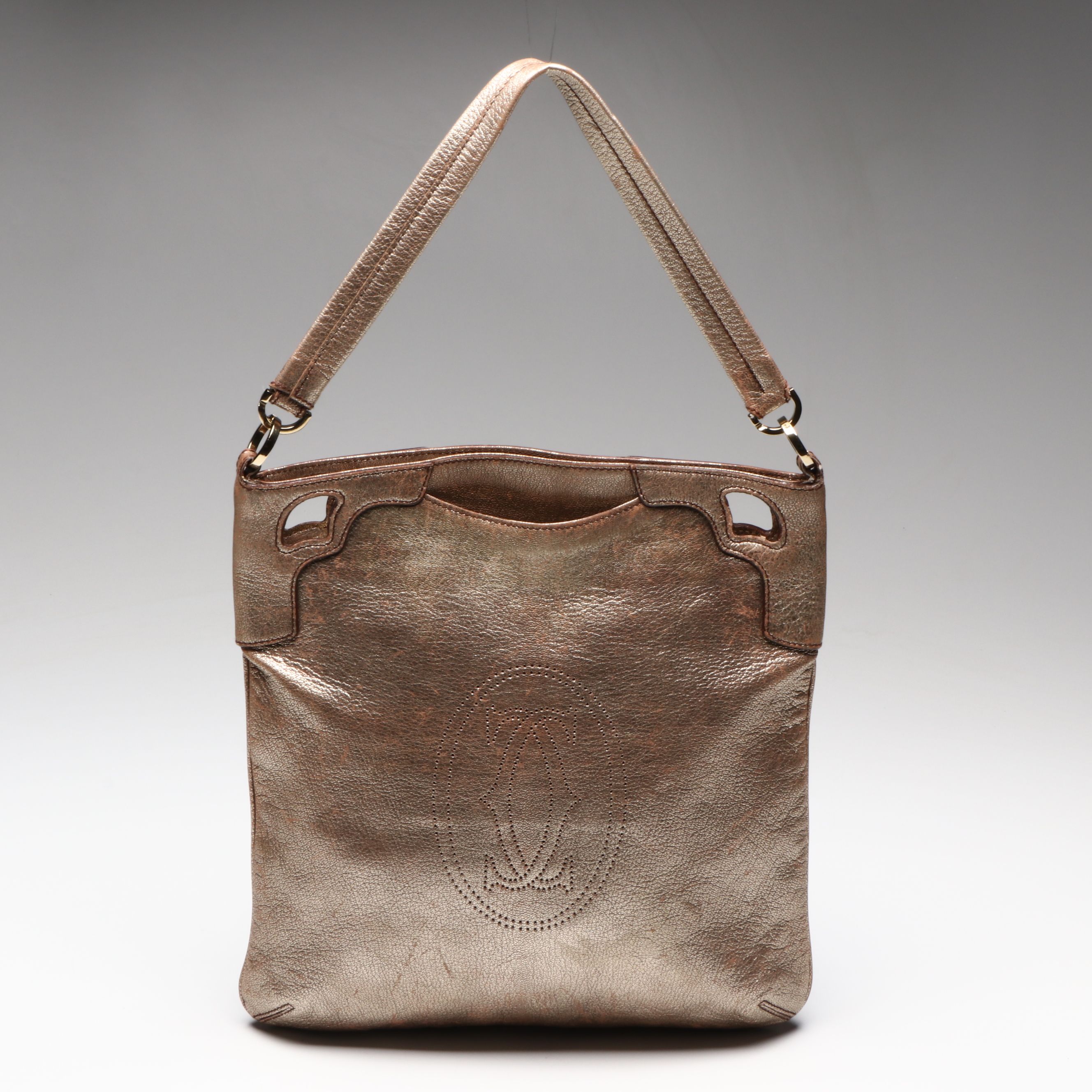 Cartier Marcello Shoulder Bag in Metallic Leather