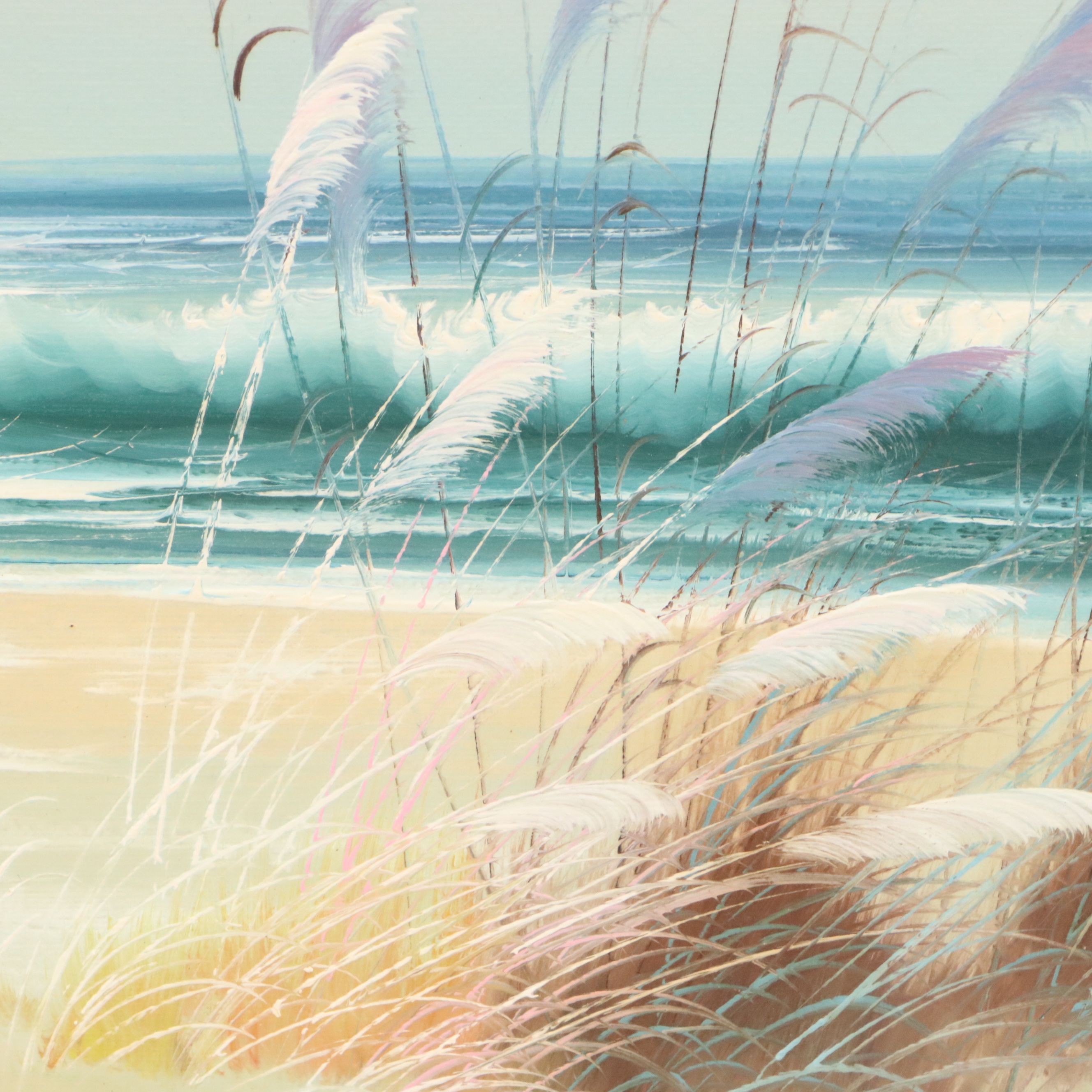 Catherine Parker Melton Seascape Oil Painting with Lighthouse, 20th Century