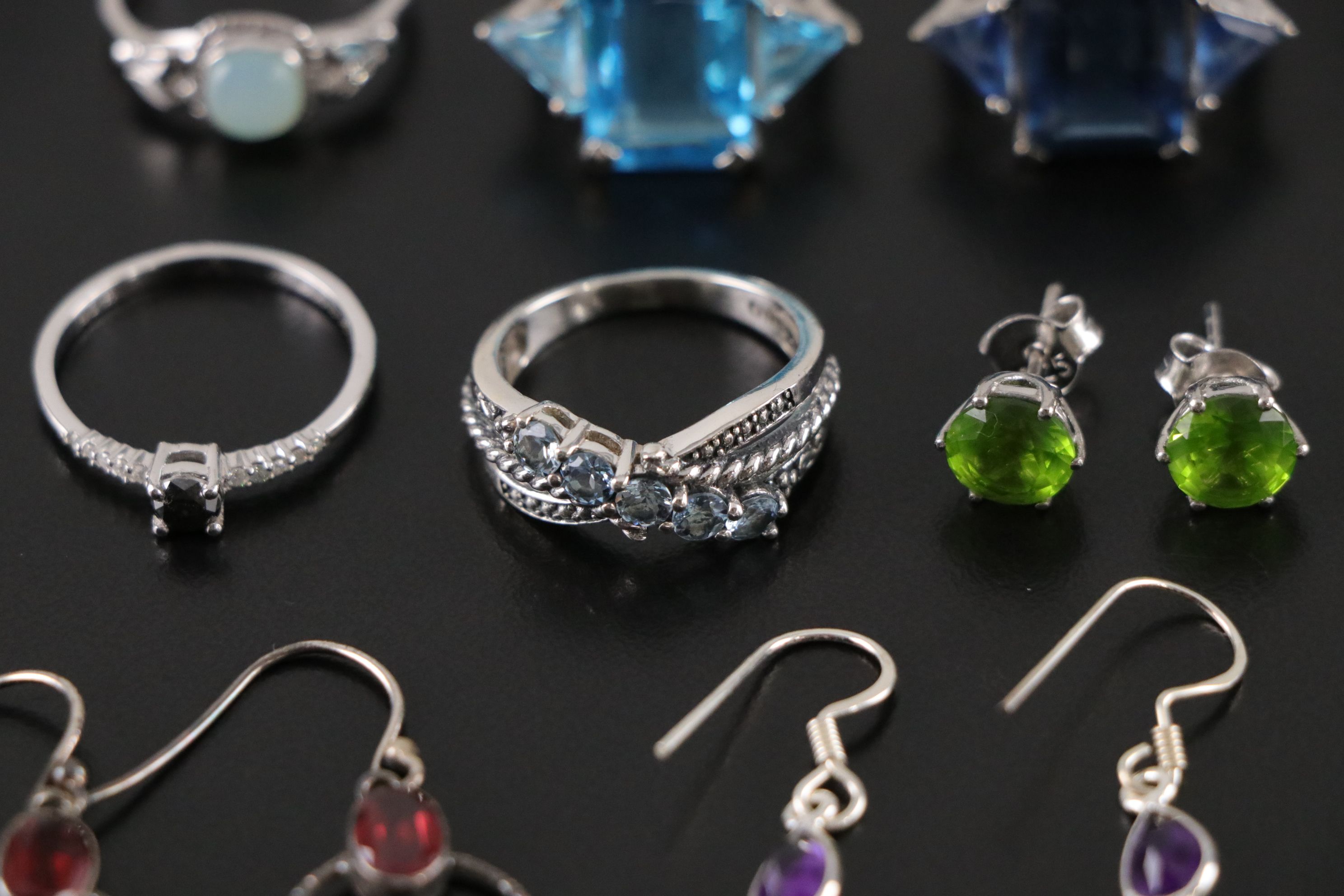 14 Assorted Sterling Silver Necklaces, Earrings and Pendants