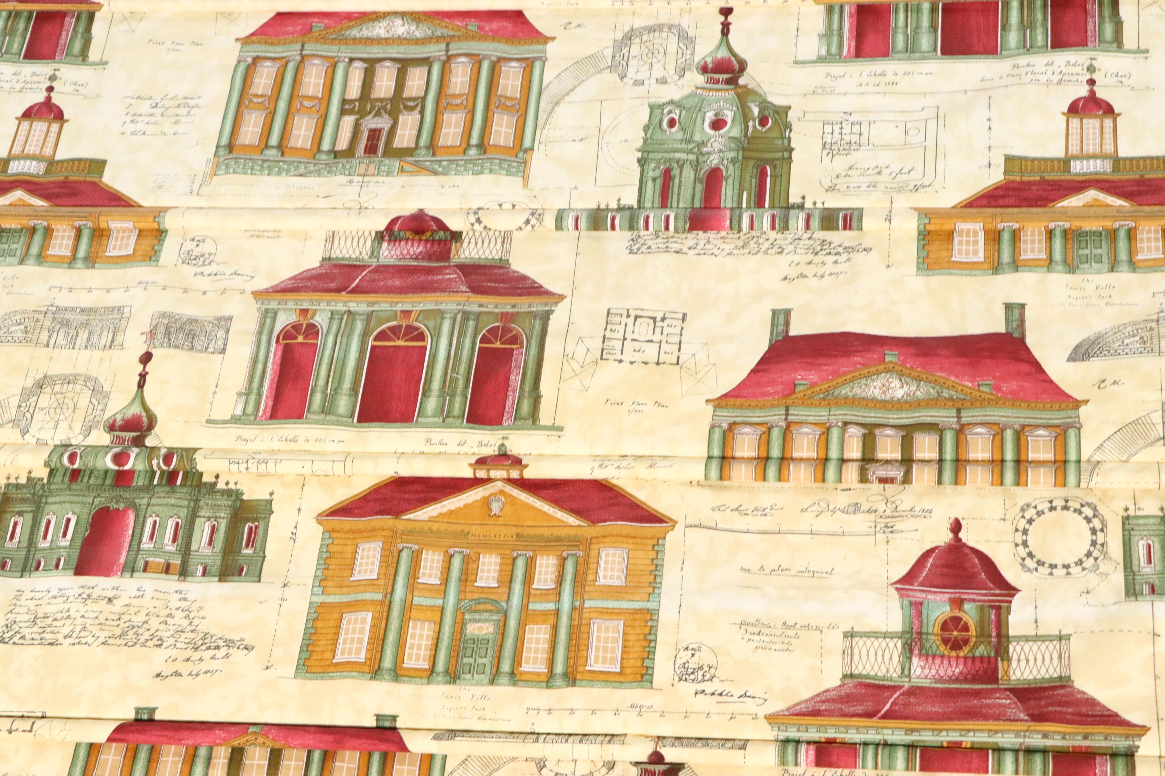 Gaston y Daniela "Edificios" Roman Blind, Brunschwig & Fils Red Toile Valance