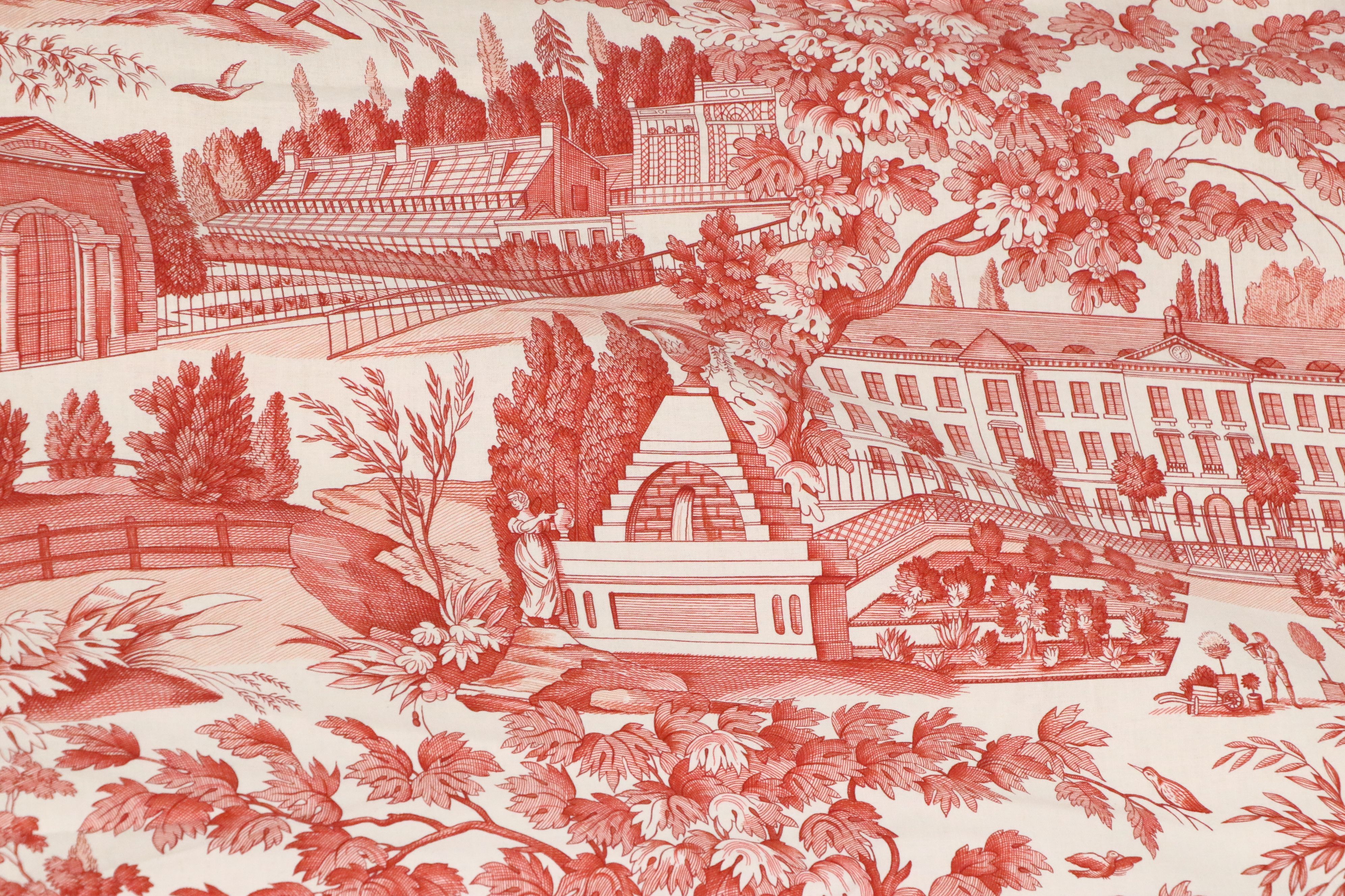 Gaston y Daniela "Edificios" Roman Blind, Brunschwig & Fils Red Toile Valance