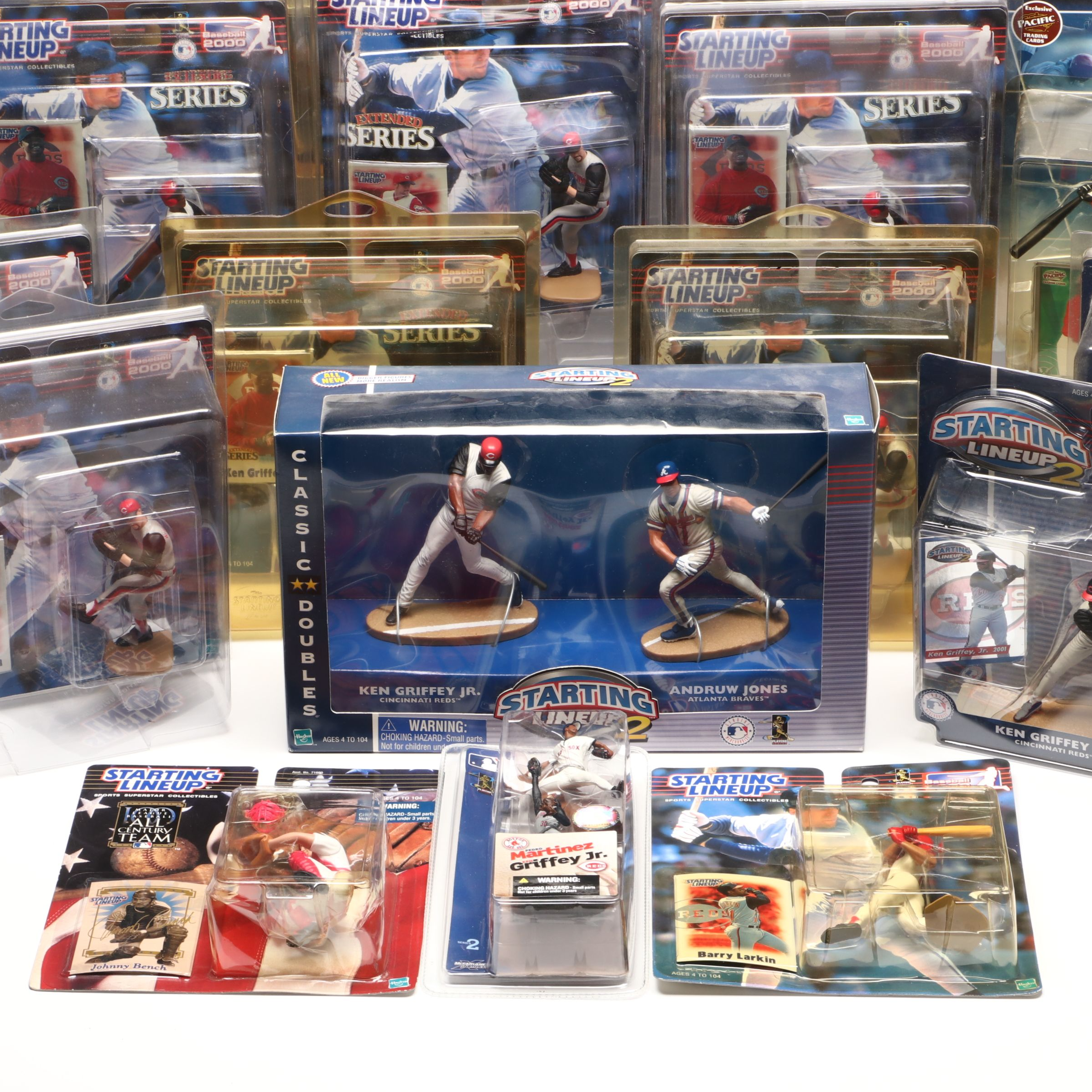 Starting Lineup Sean Casey, Ken Griffey Jr., and More Action Figures with Cards