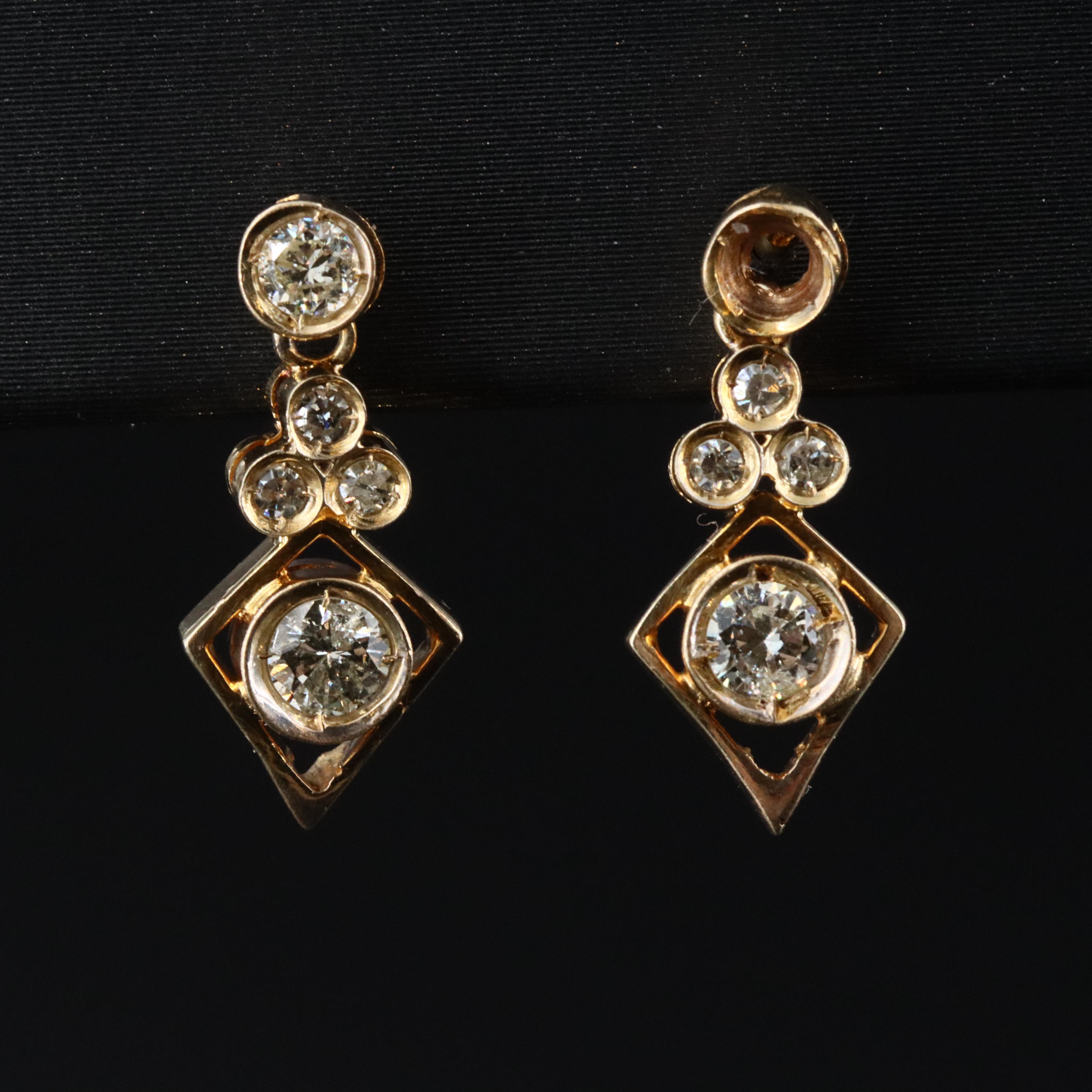 14K 0.50 CTW Diamond Drop Earrings