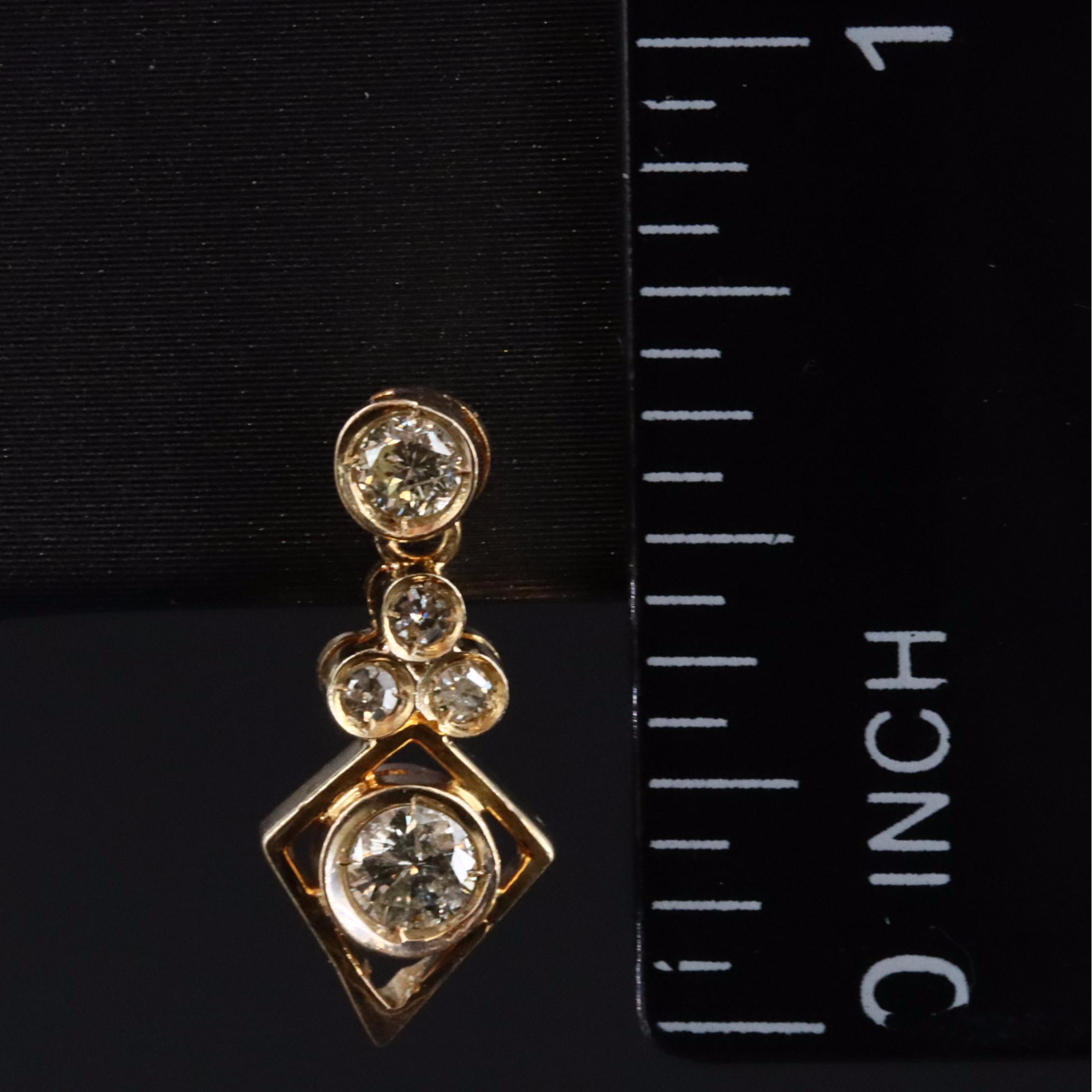 14K 0.50 CTW Diamond Drop Earrings