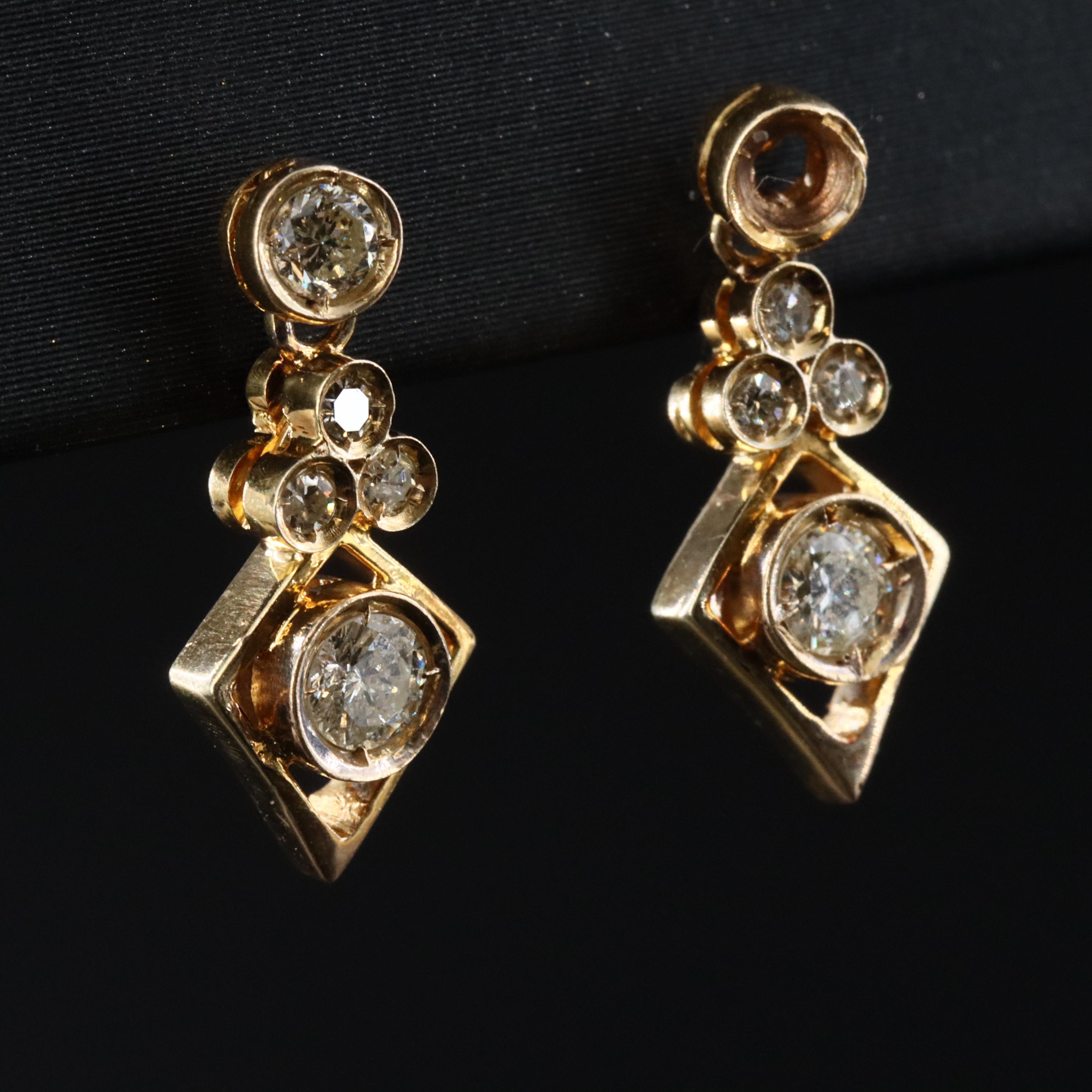 14K 0.50 CTW Diamond Drop Earrings