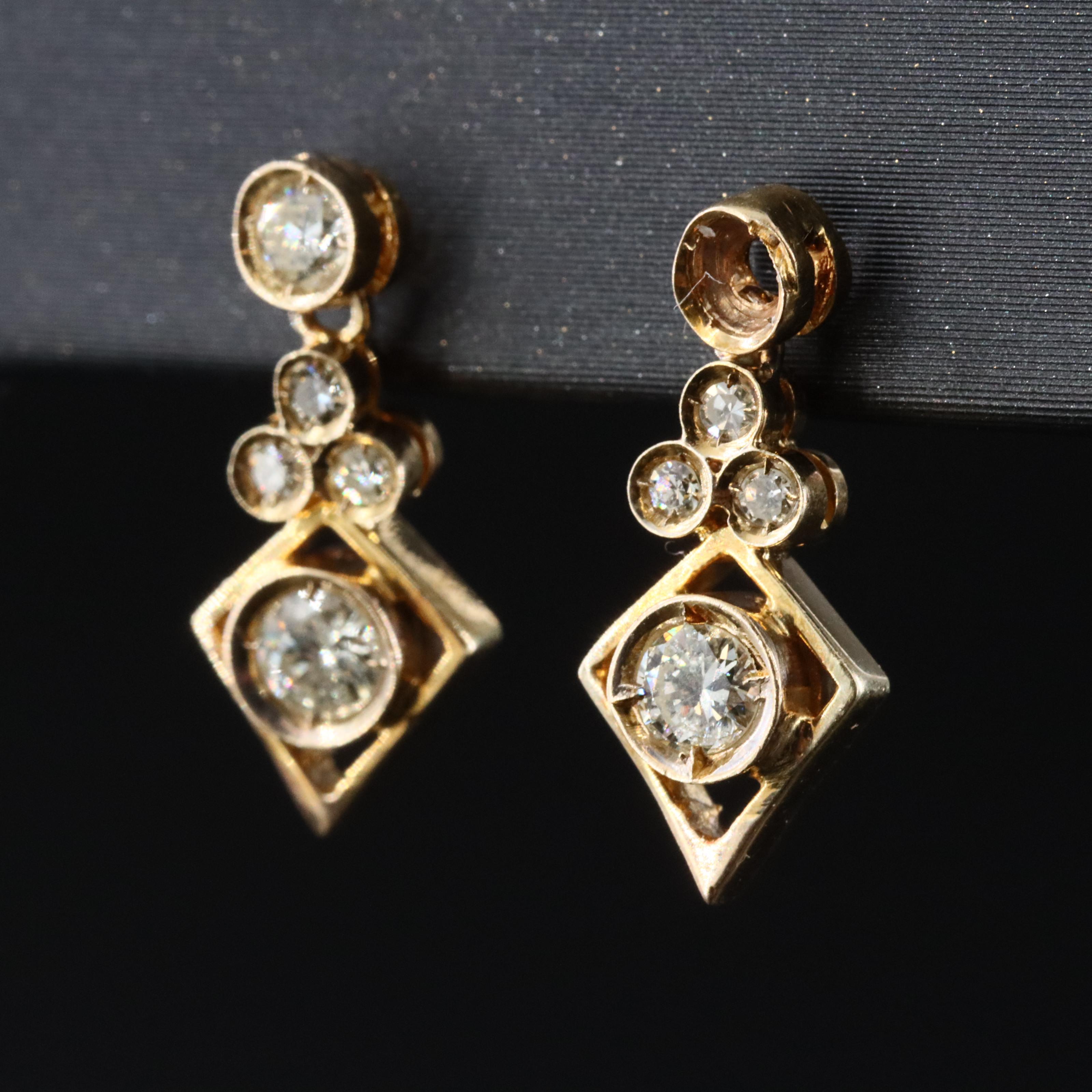 14K 0.50 CTW Diamond Drop Earrings