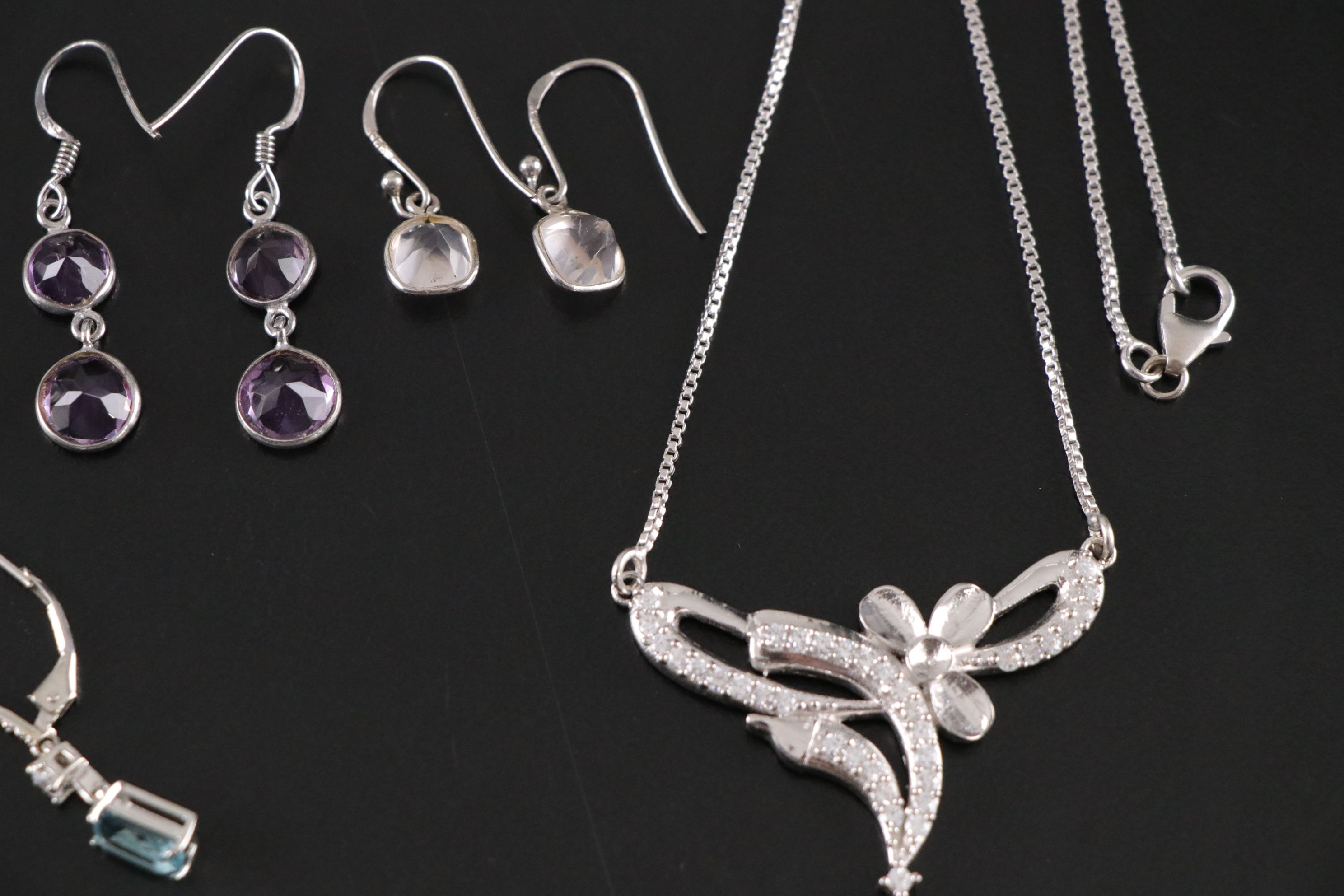 14 Assorted Sterling Silver Necklaces, Earrings and Pendants