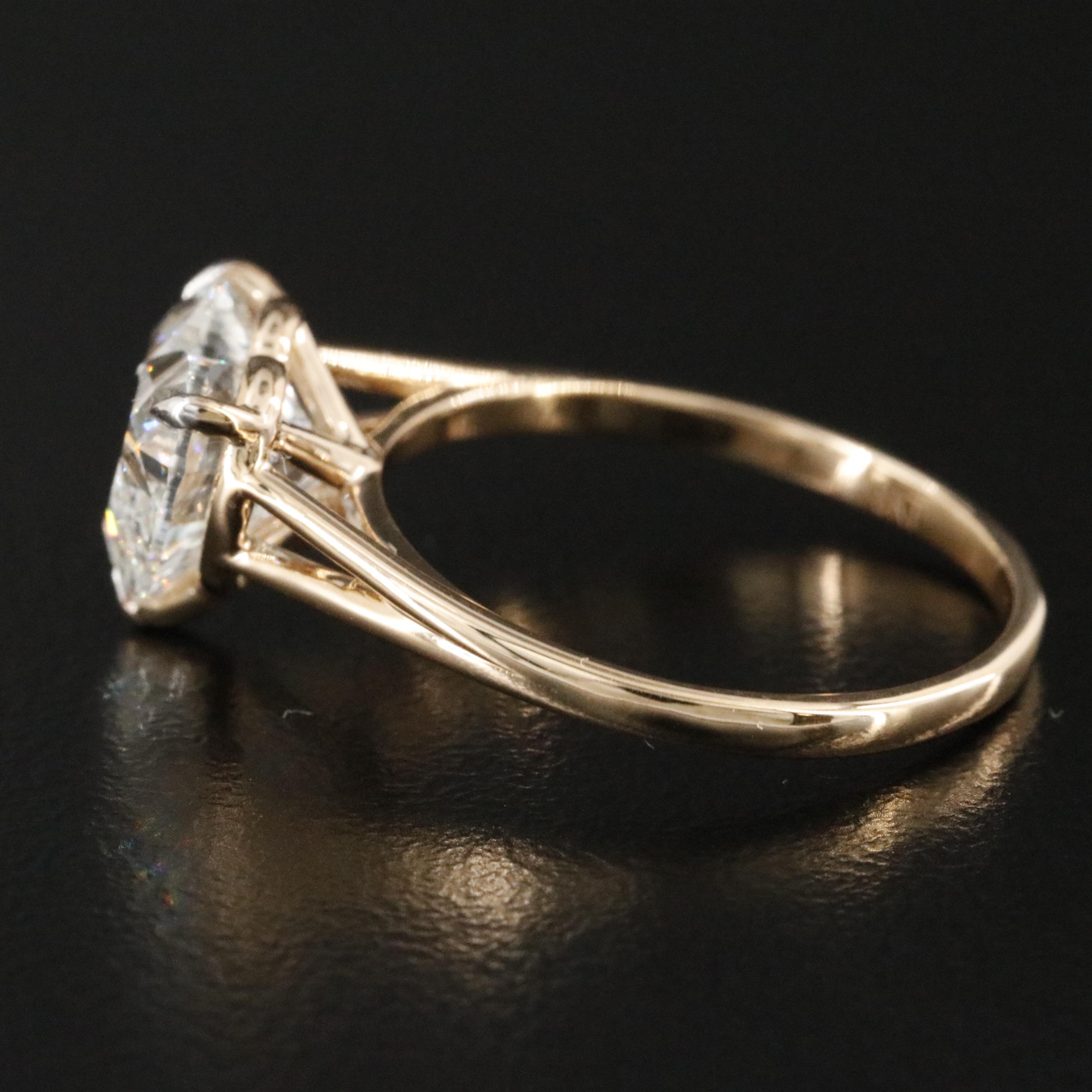 18K 2.90 CT Lab Grown Diamond Solitaire Ring with IGI Report